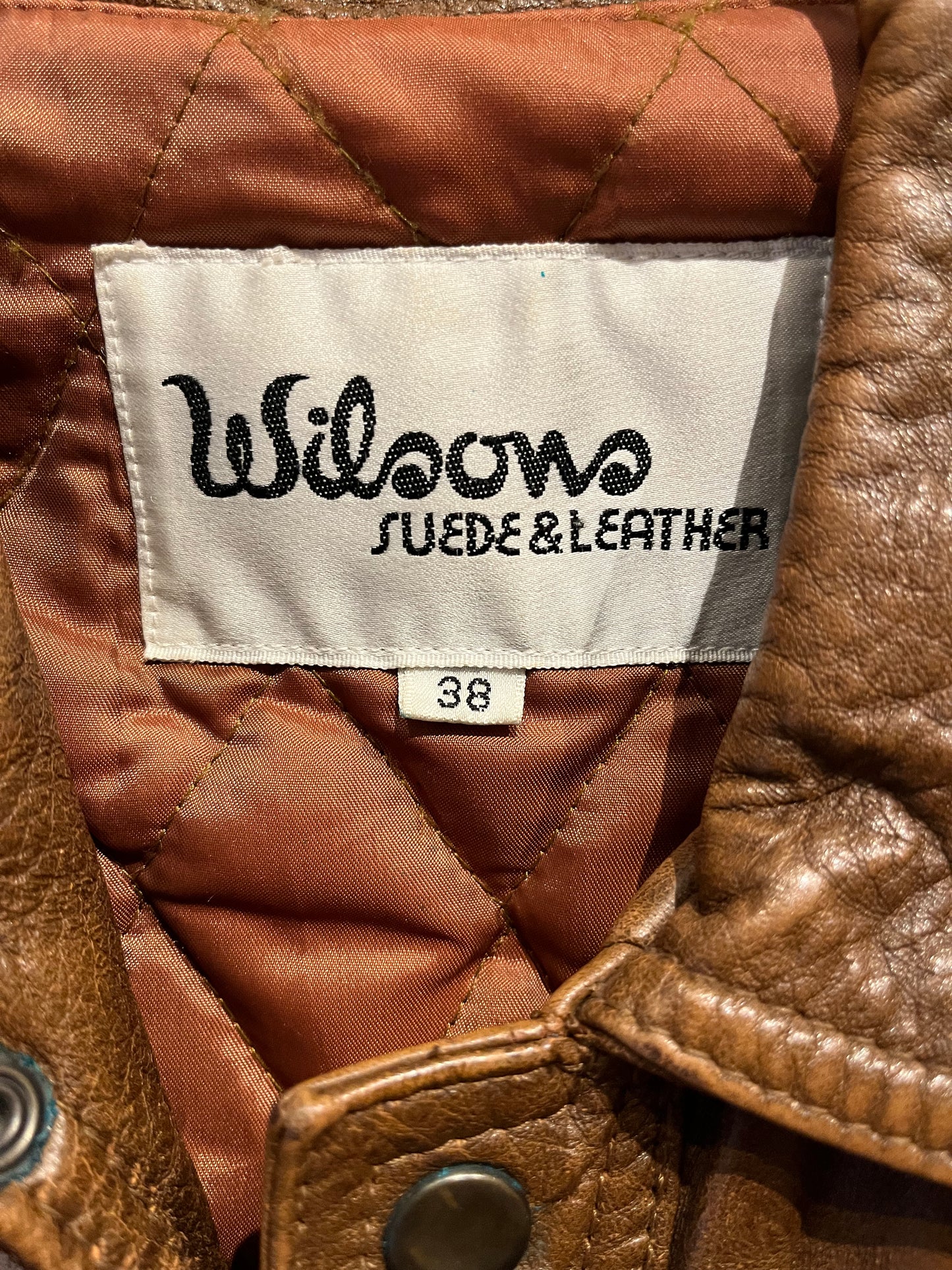 90s 'Wilsons' Brown Leather Bomber Jacket / Medium - Large