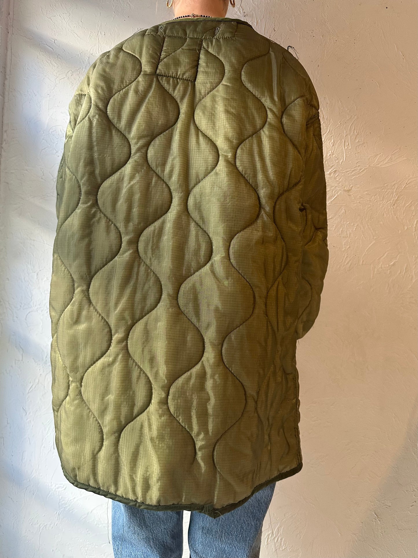 Vintage Authentic Green Army Liner Jacket / Small