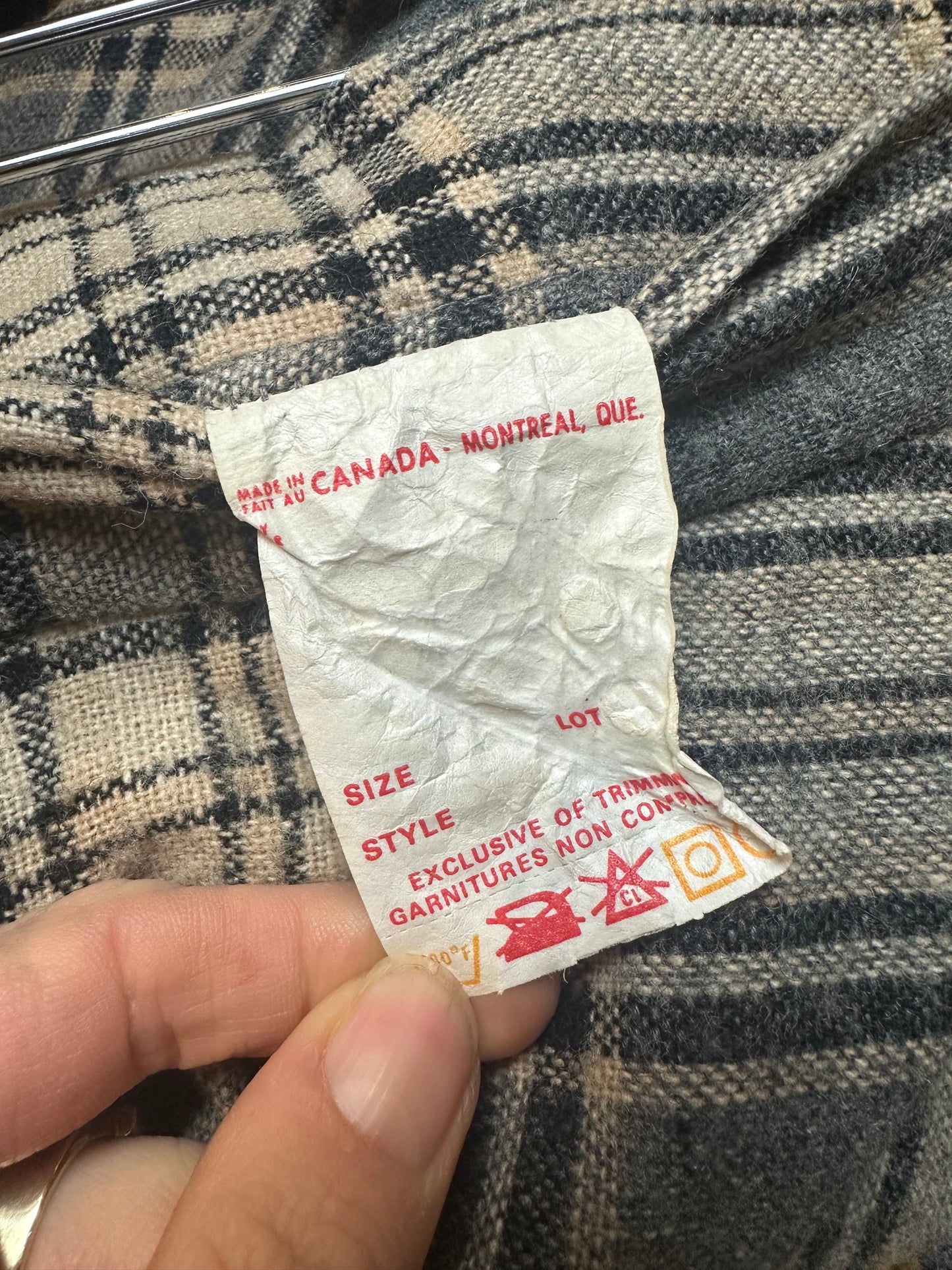 70s Plaid Wool Midi Skirt / XS