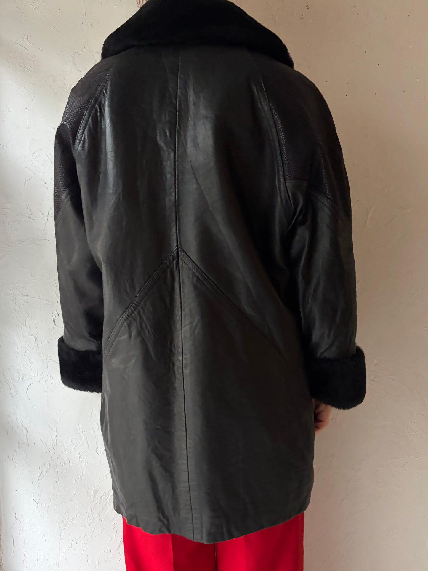 80s 'Danier' Black Leather Jacket / XSmall