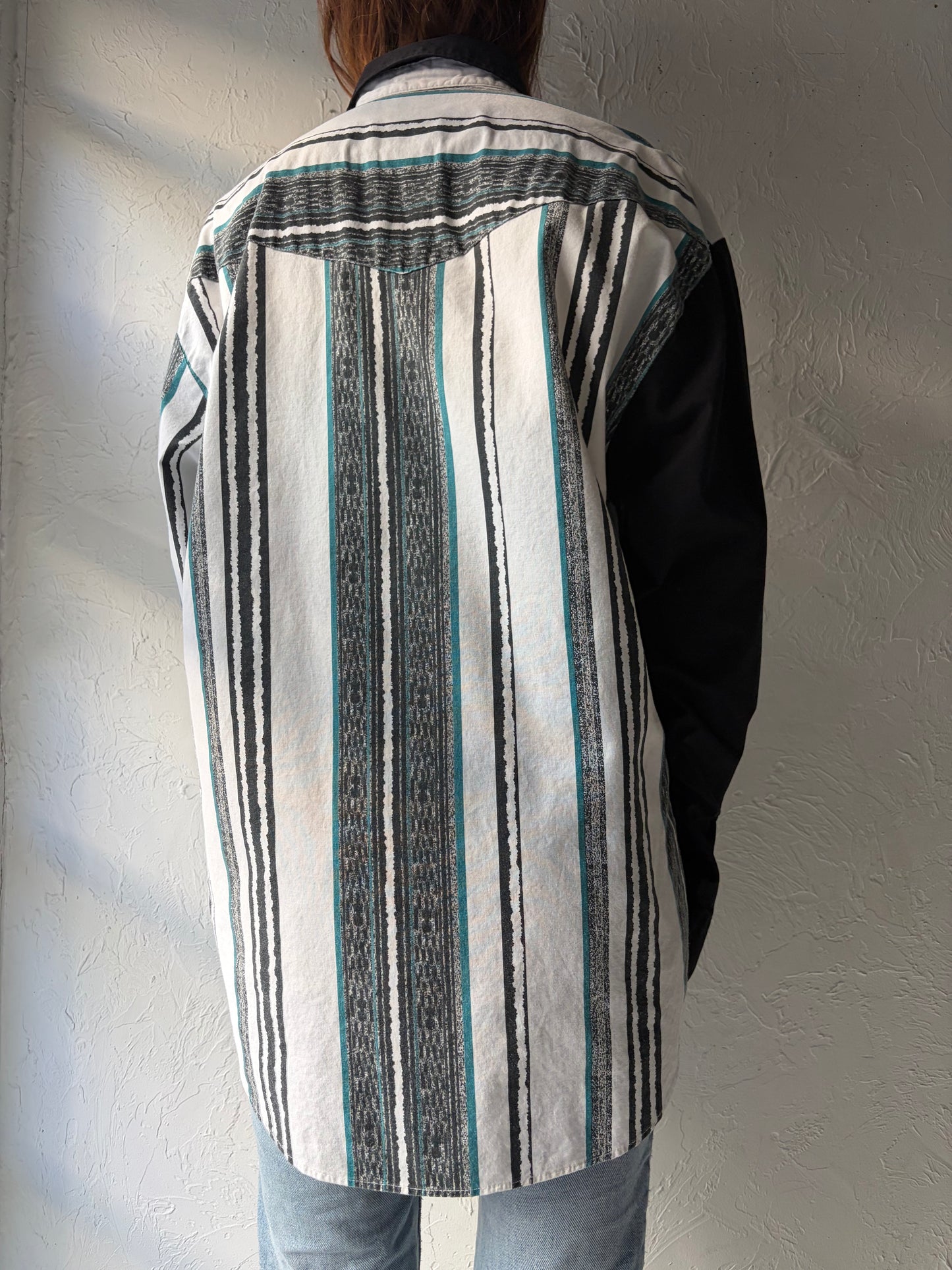 80s 'Roper' Button Up Cotton Western Shirt / XL