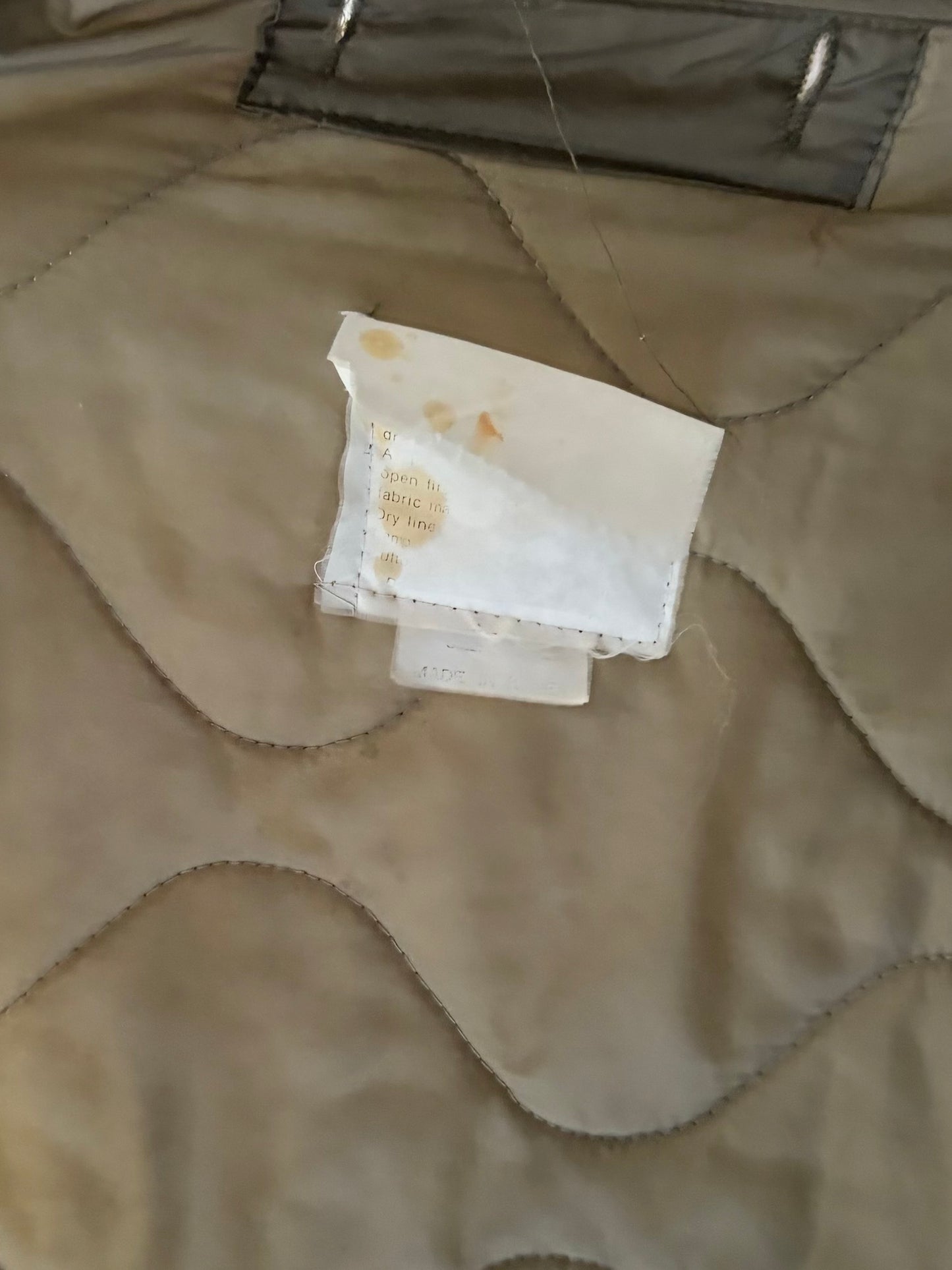 Vintage Authentic Green Army Liner Jacket / Medium