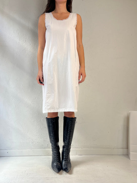 Y2k 'Velrose' White Cotton Dress / Medium