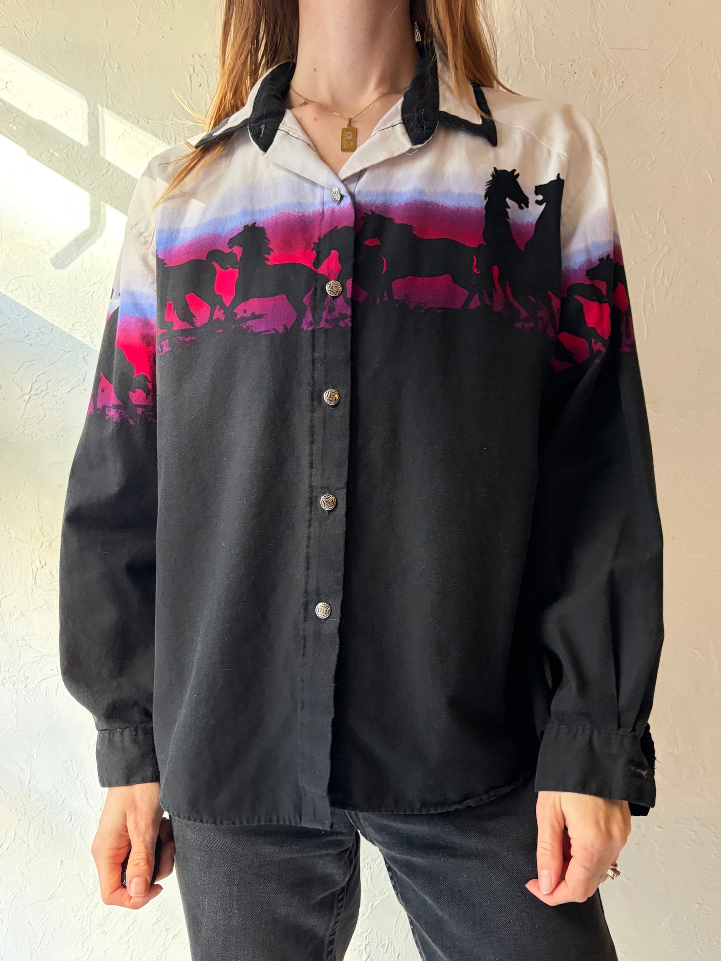 80s 'Roper' Western Button Up Shirt / Medium