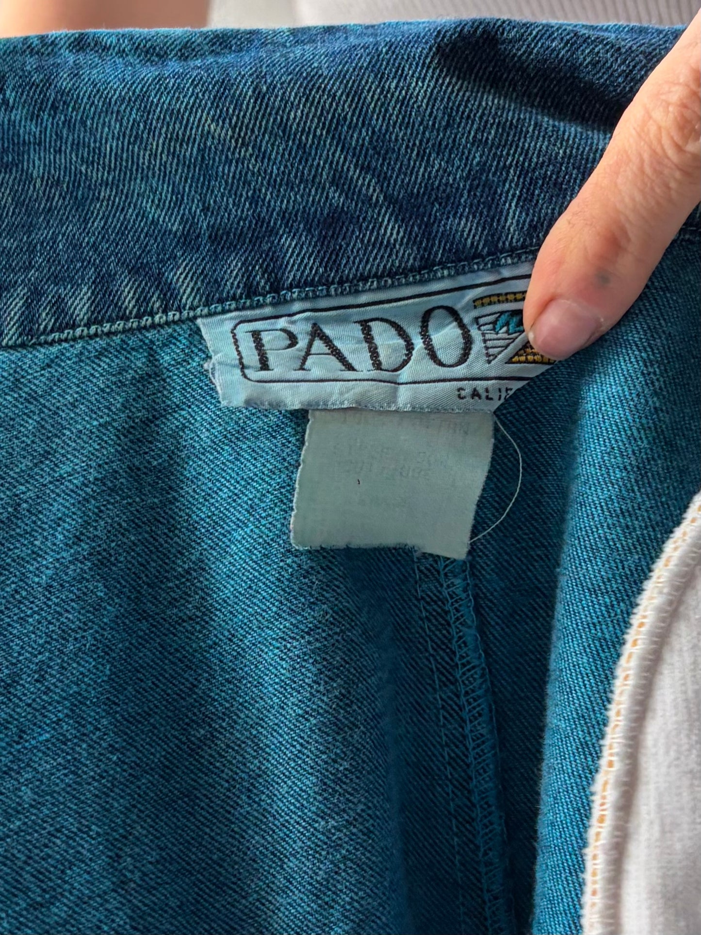 80s 'Pado' Retro Acid Wash Denim Jacket / 1980s Jean Western Blazer Jacket / Large