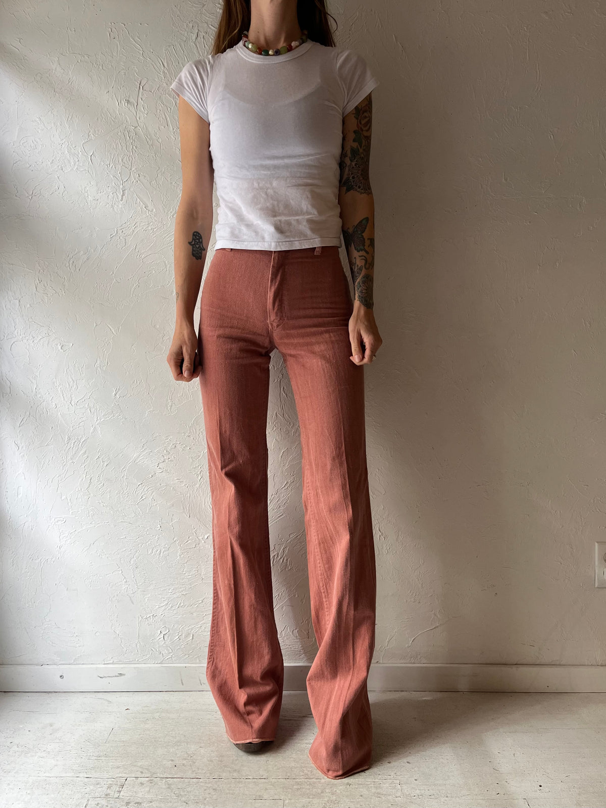 70s 'Arpeja' High Waisted Bell Bottom Jeans / XS