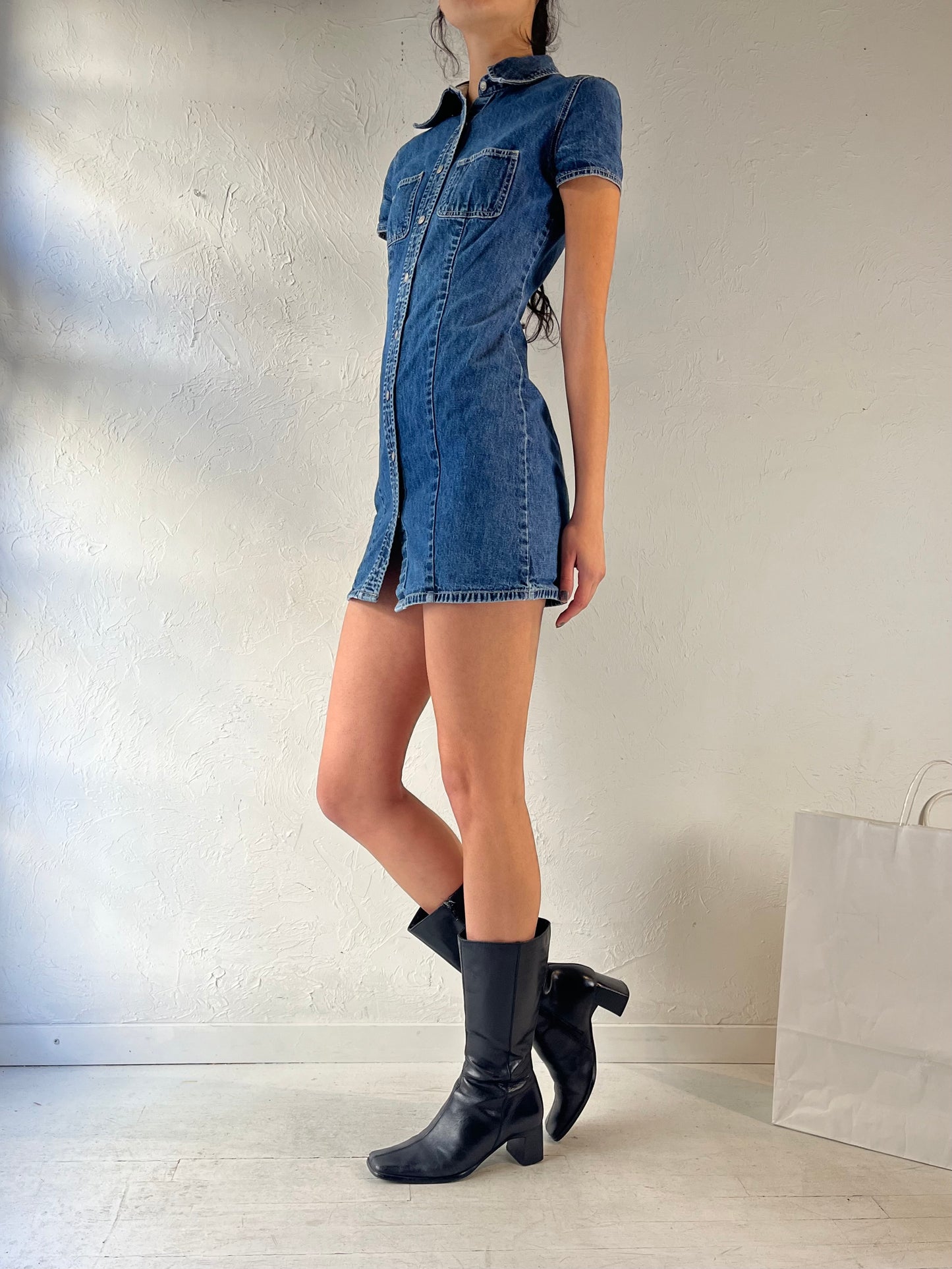 90s ‘Gap’ Denim Mini Dress / Small