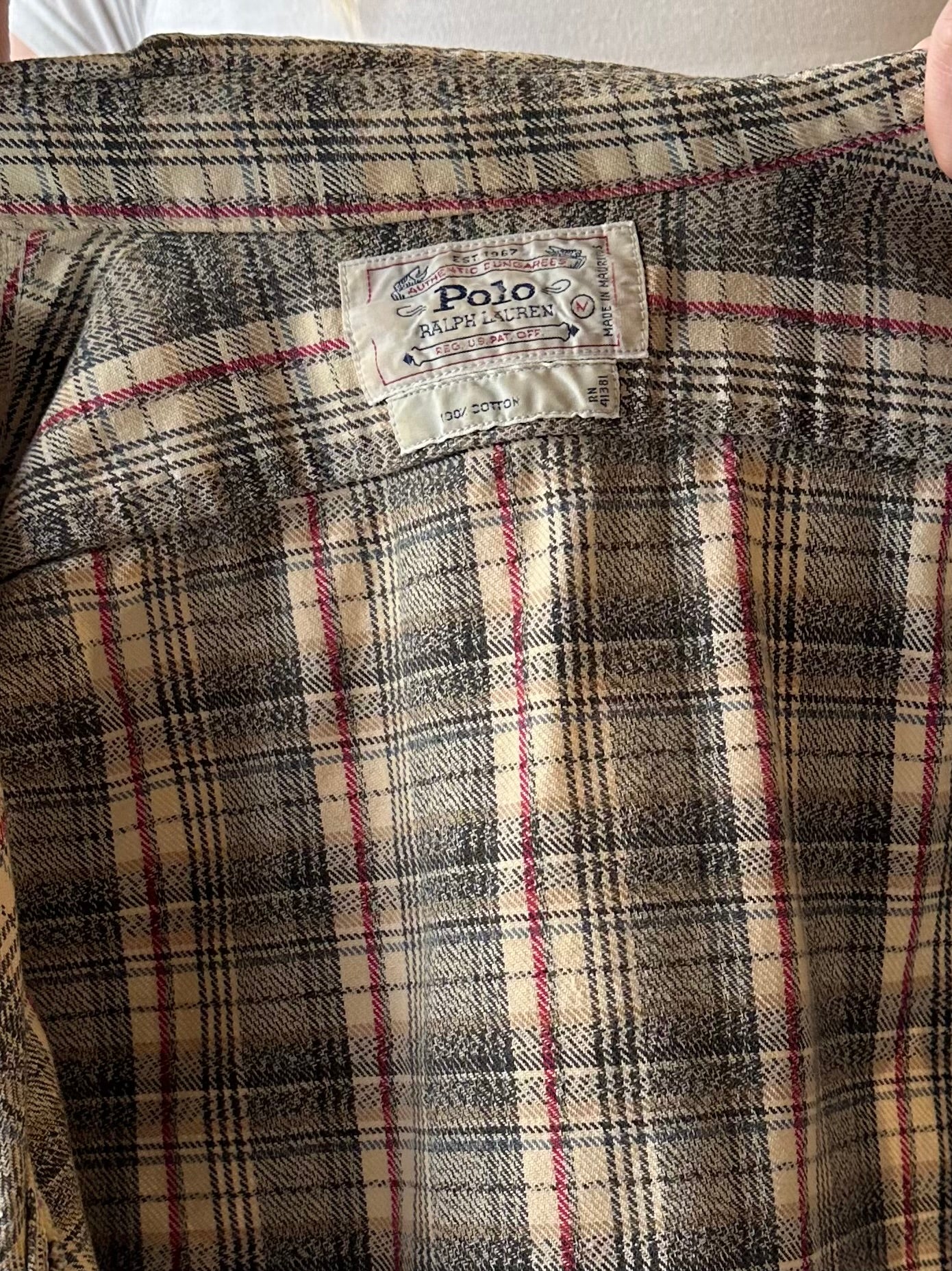 90s ‘Ralph Lauren’ Cotton Flannel Vest / Medium