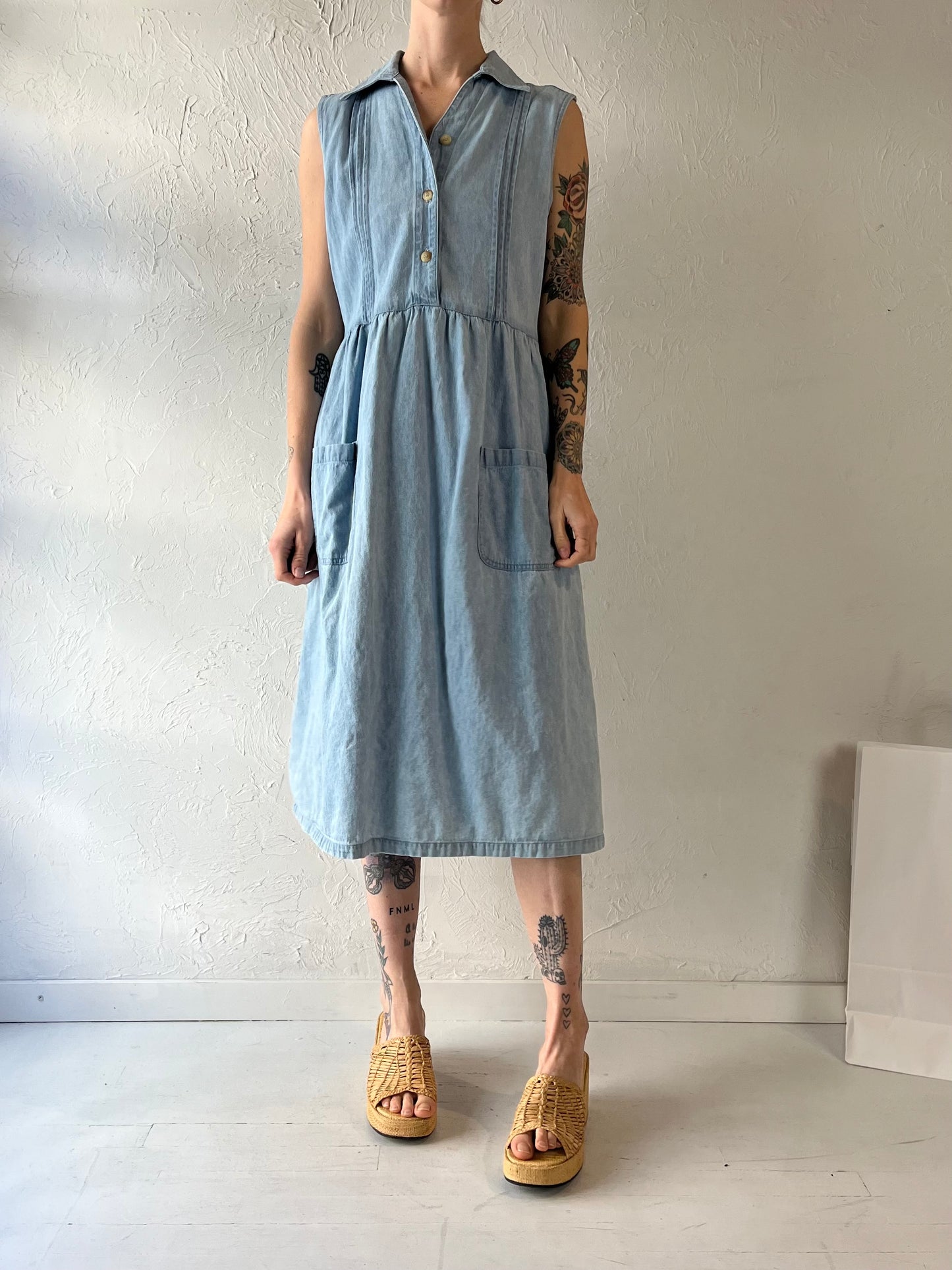 Y2k 'Tabi' Denim Midi Dress / Medium