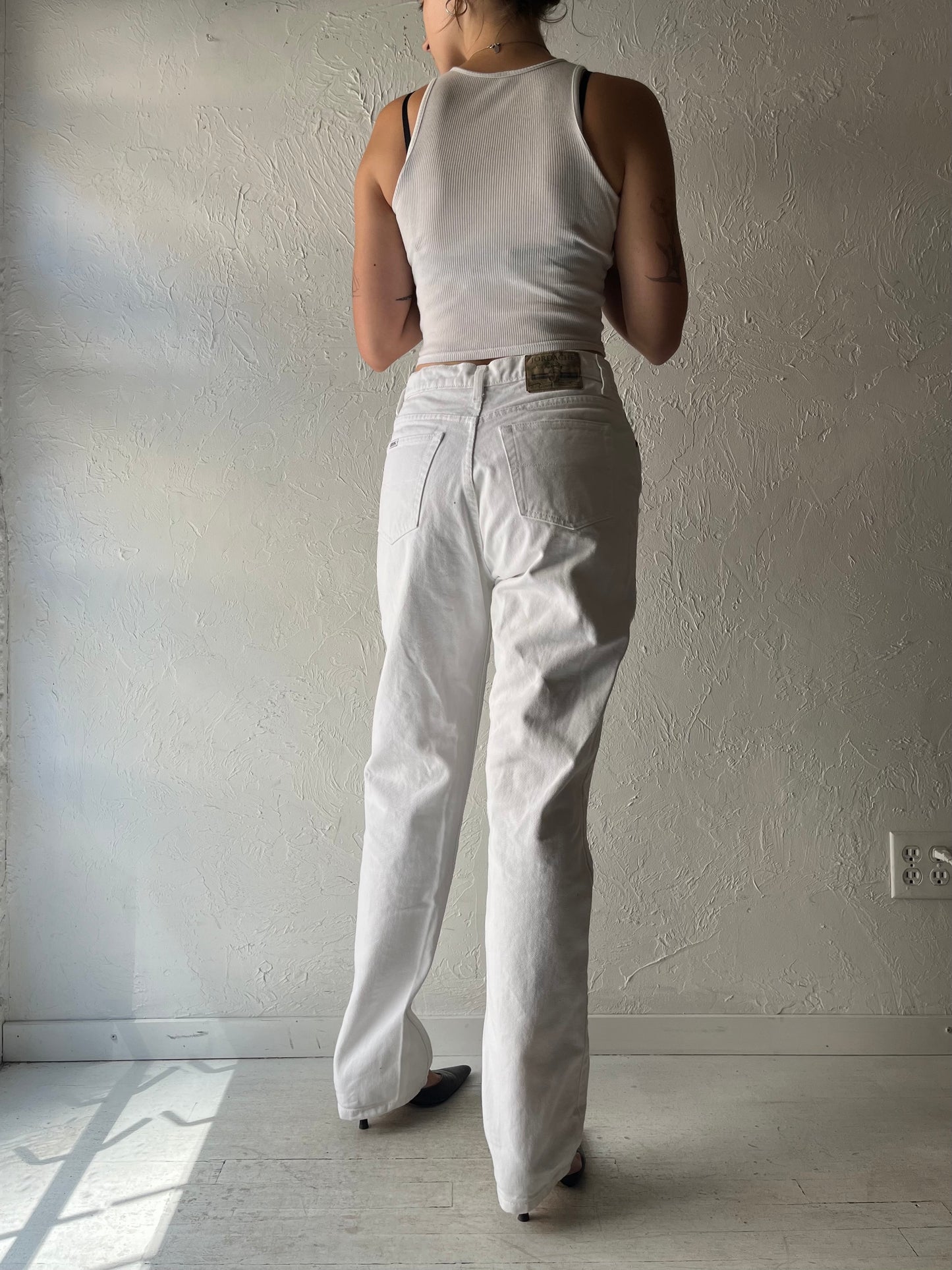 Y2k 'Jordache' White Denim Mid Rise Straight Leg Jeans / Medium