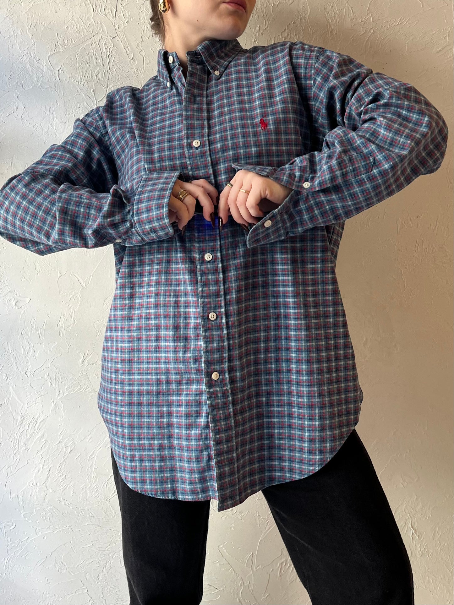 Y2K ‘Ralph Lauren’ Blue Plaid Shirt / Medium