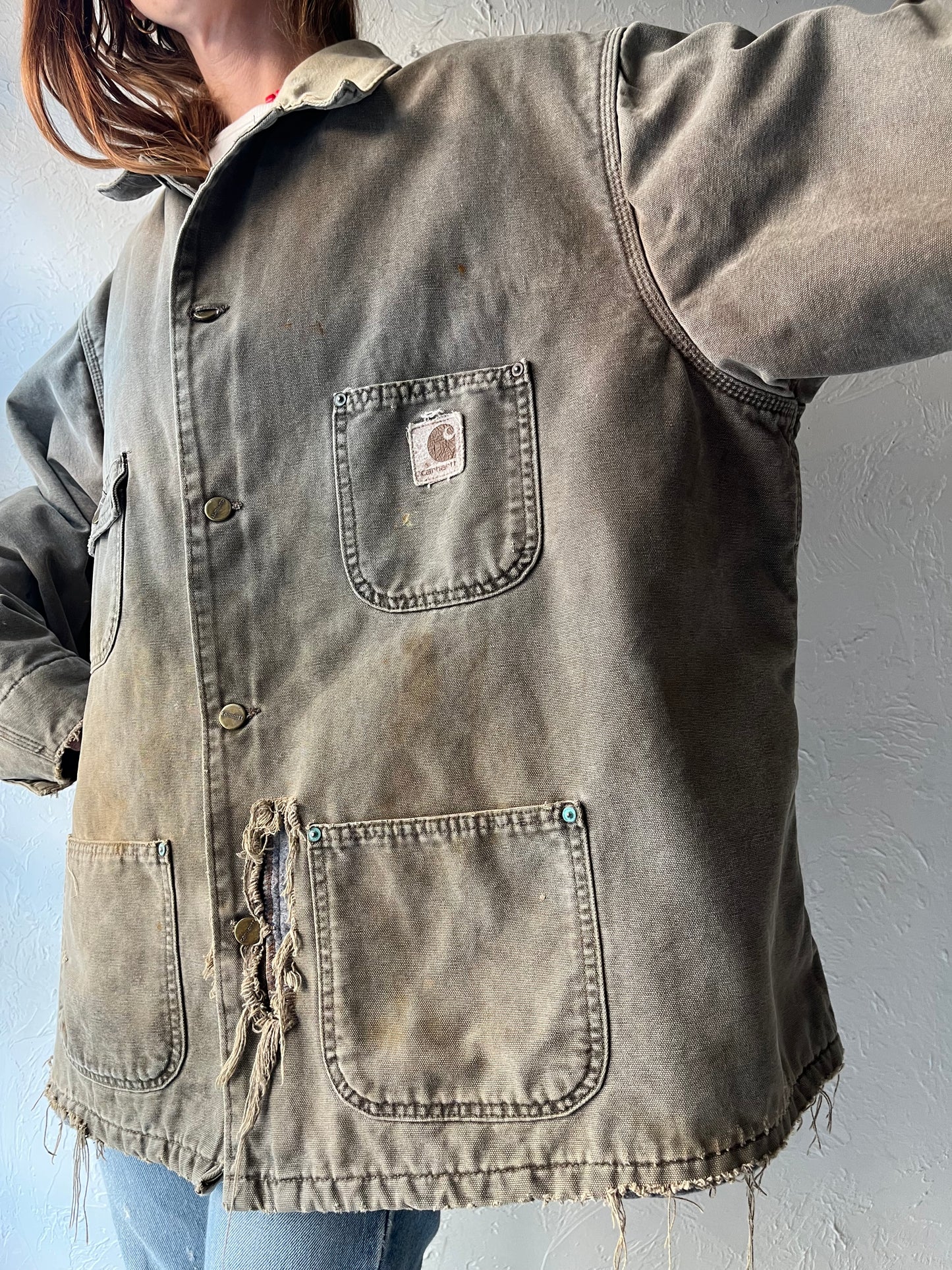 90s 'Carhartt' Made With Pride Thrashed Workwear Jacket / 2XL