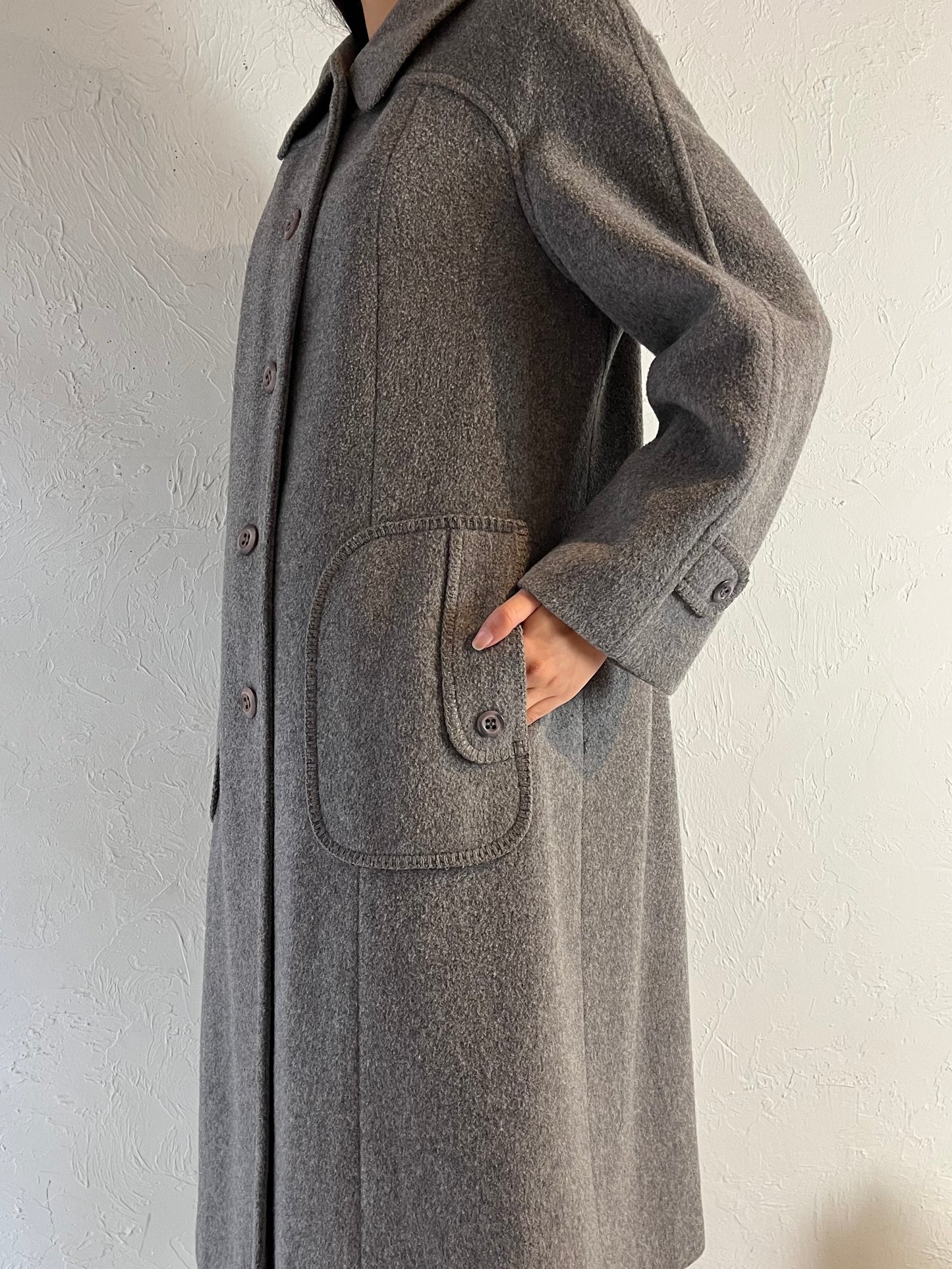 70s Union Made Gray Wool Coat / Medium