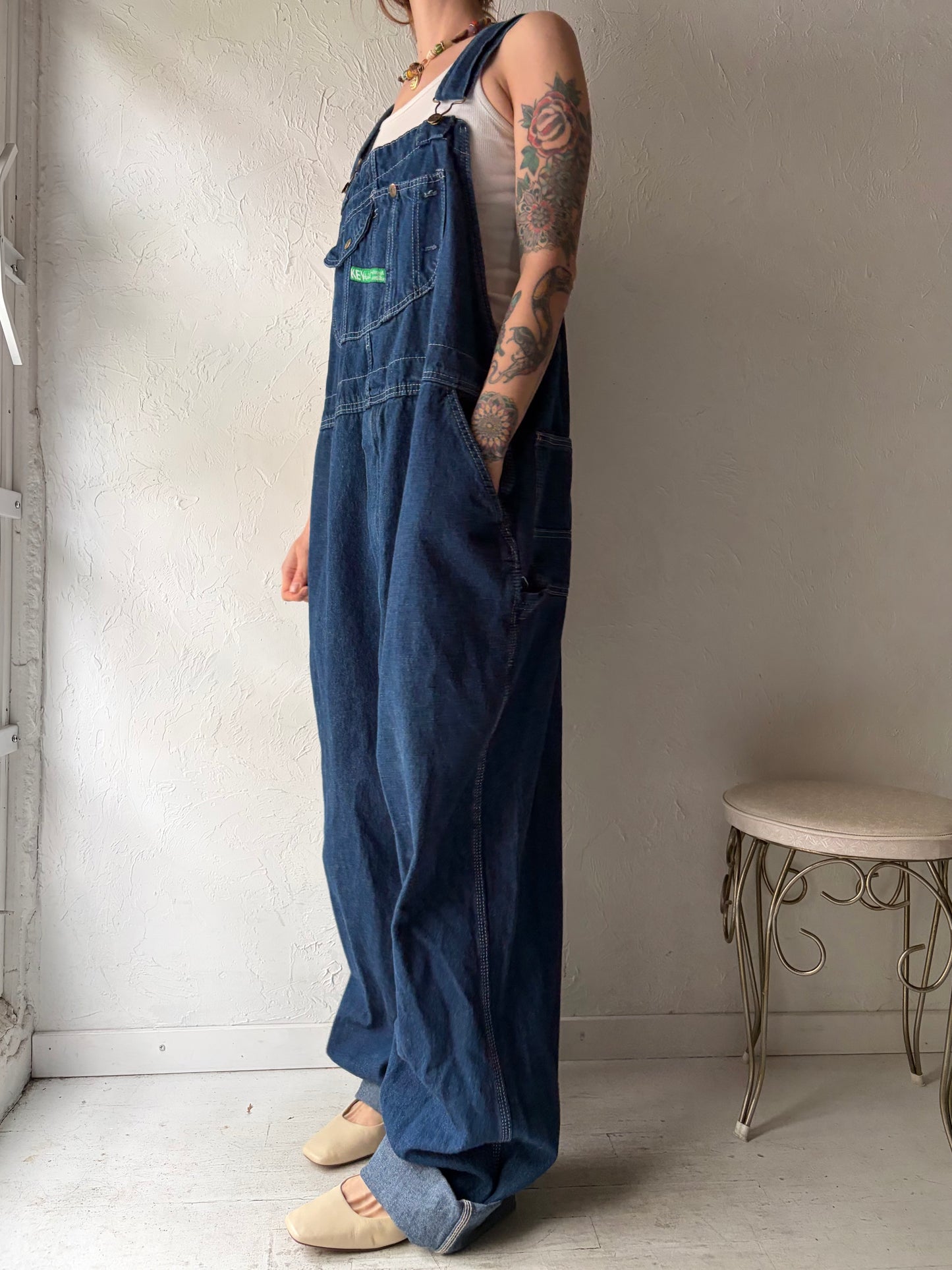 Y2k ‘Key’ Denim Overalls / XL