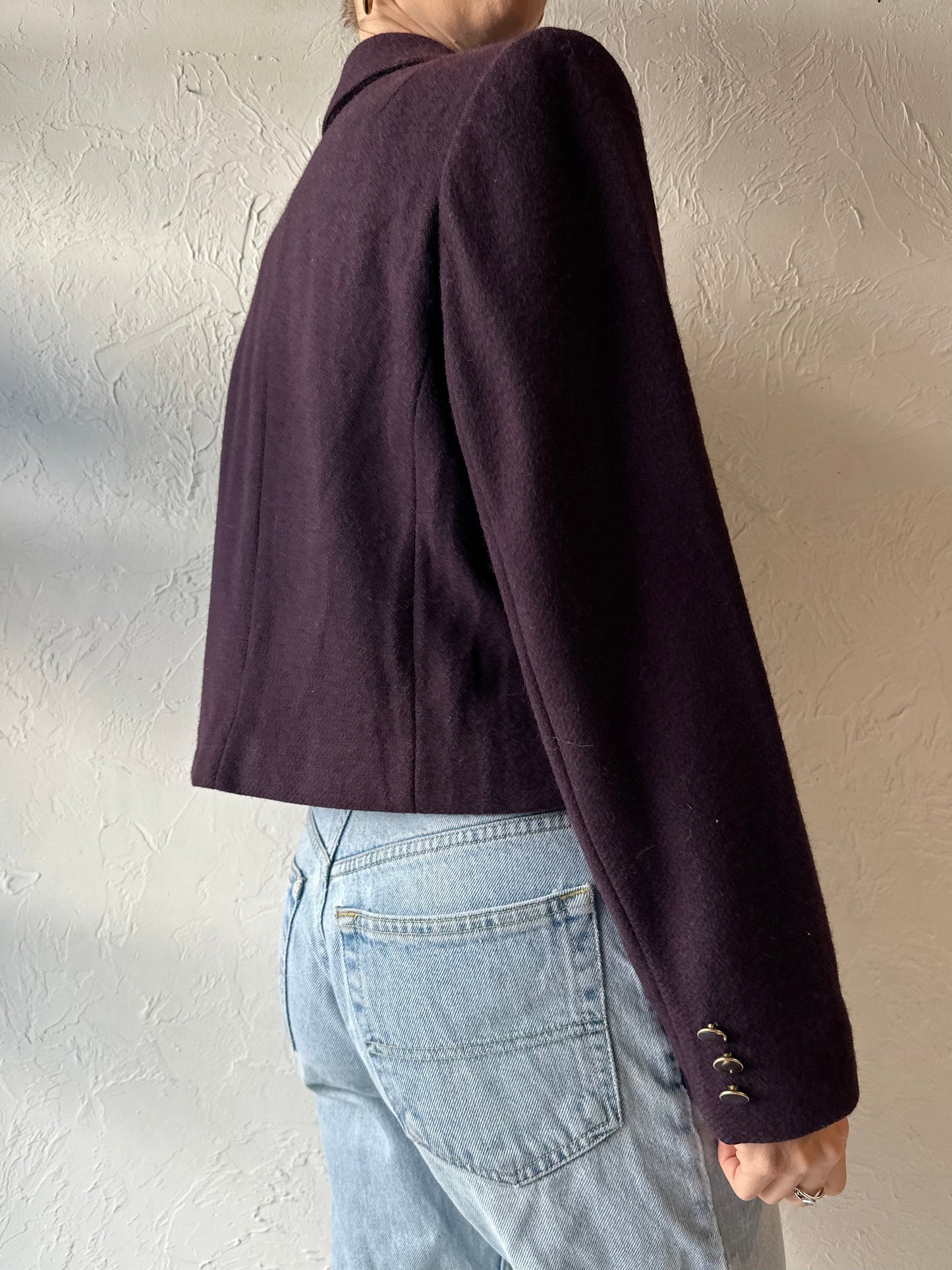 Vintage 'Pendleton' Purple Cropped Wool Jacket / Small