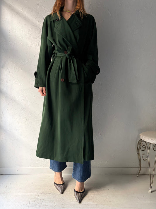 Vintage 'Sanyo' Green Wool Trench Coat / Small