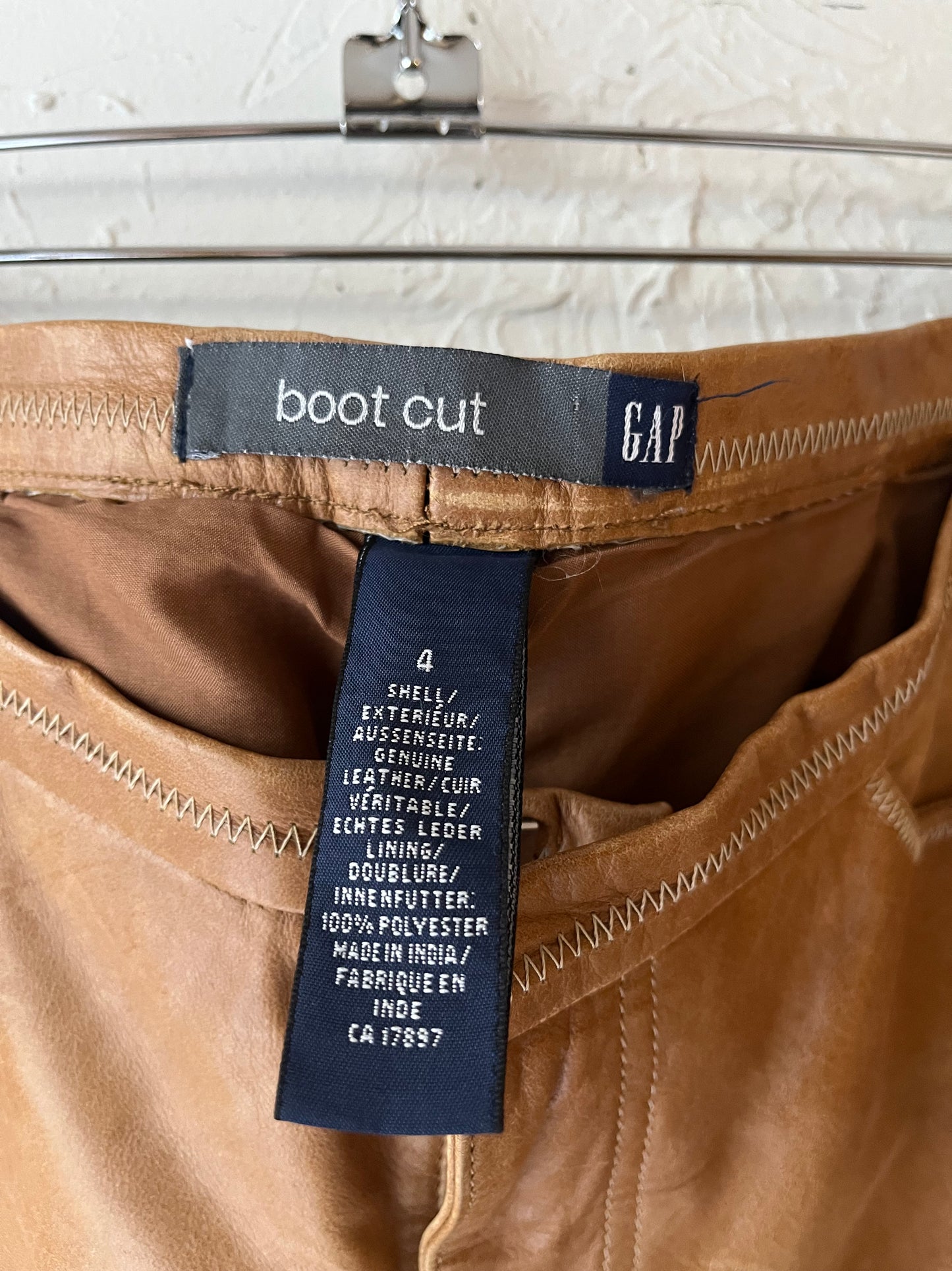 Y2k 'Gap' Boot Cut Leather Pants / 4