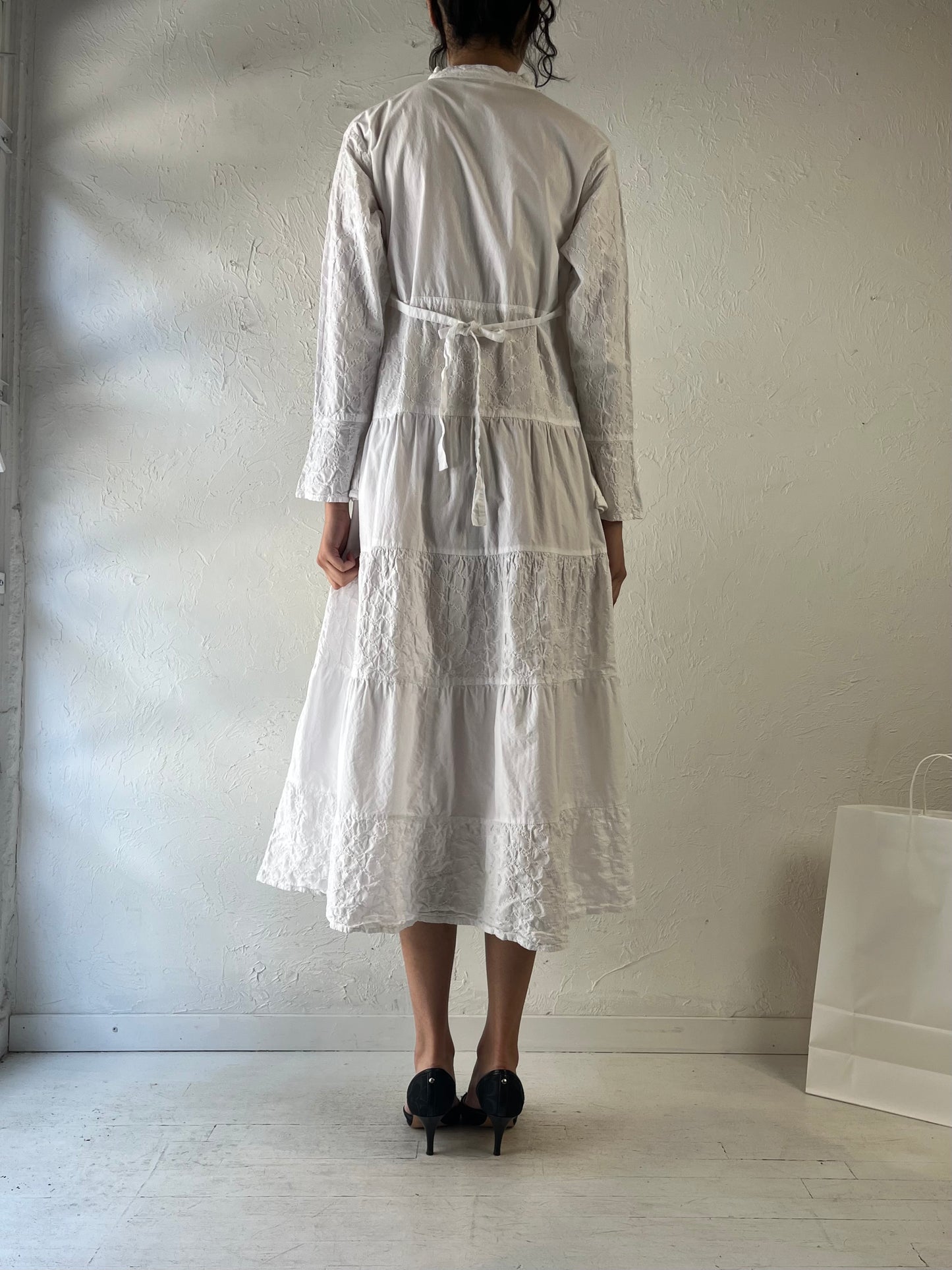 Y2K ‘Dressed In White’ Cotton Dress / Small