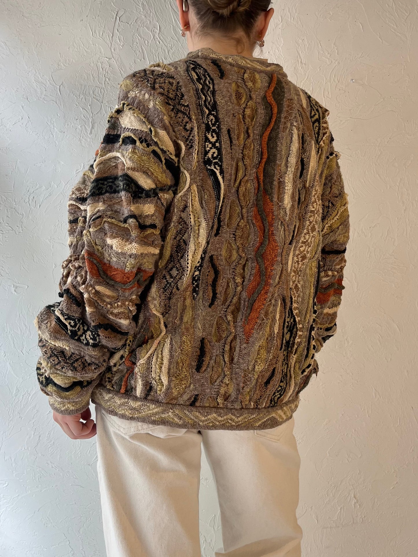 Vintage 'Coogi' Beige Cotton Linen Sweater / Large