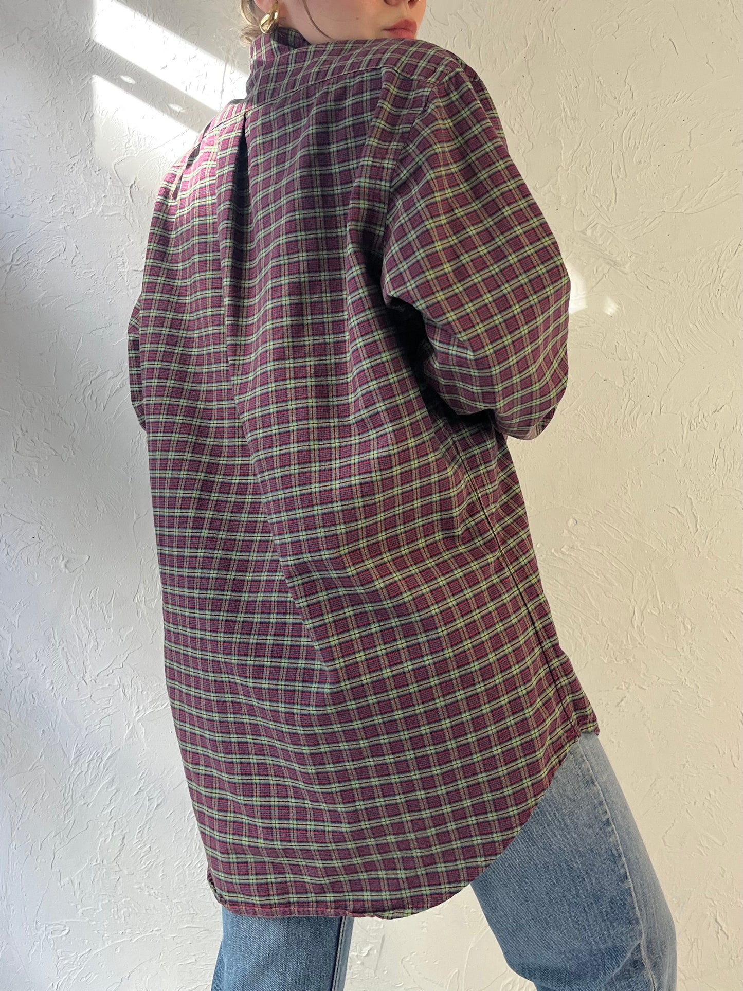 Y2k 'Ralph Lauren' Plaid Button Up Cotton Shirt / Medium