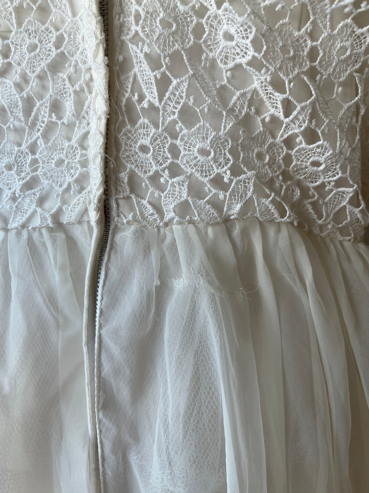 Vintage Handmade White Formal Dress / XS