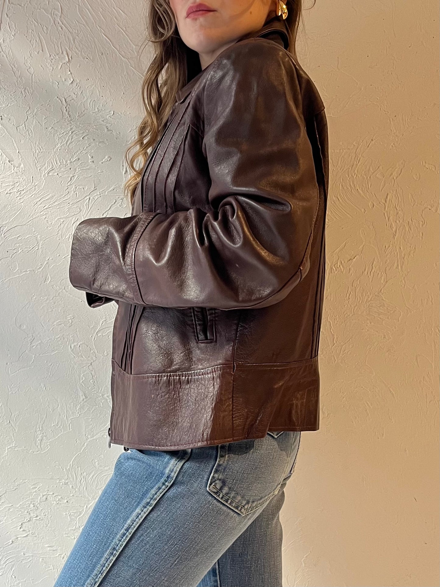 80s 'Boutique of Leathers' Brown Leather Jacket / Medium