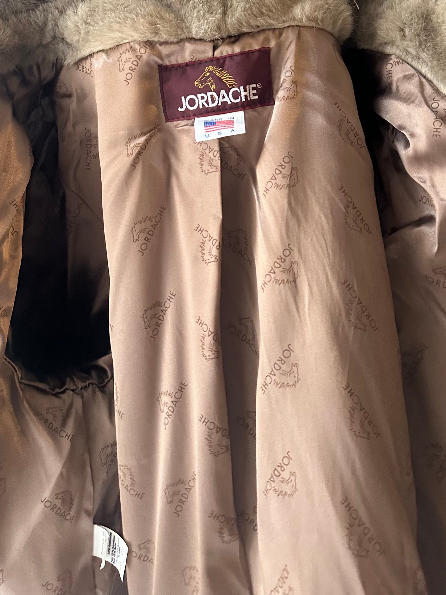 90s 'Jordache' Faux Fur Jacket / Medium - Large