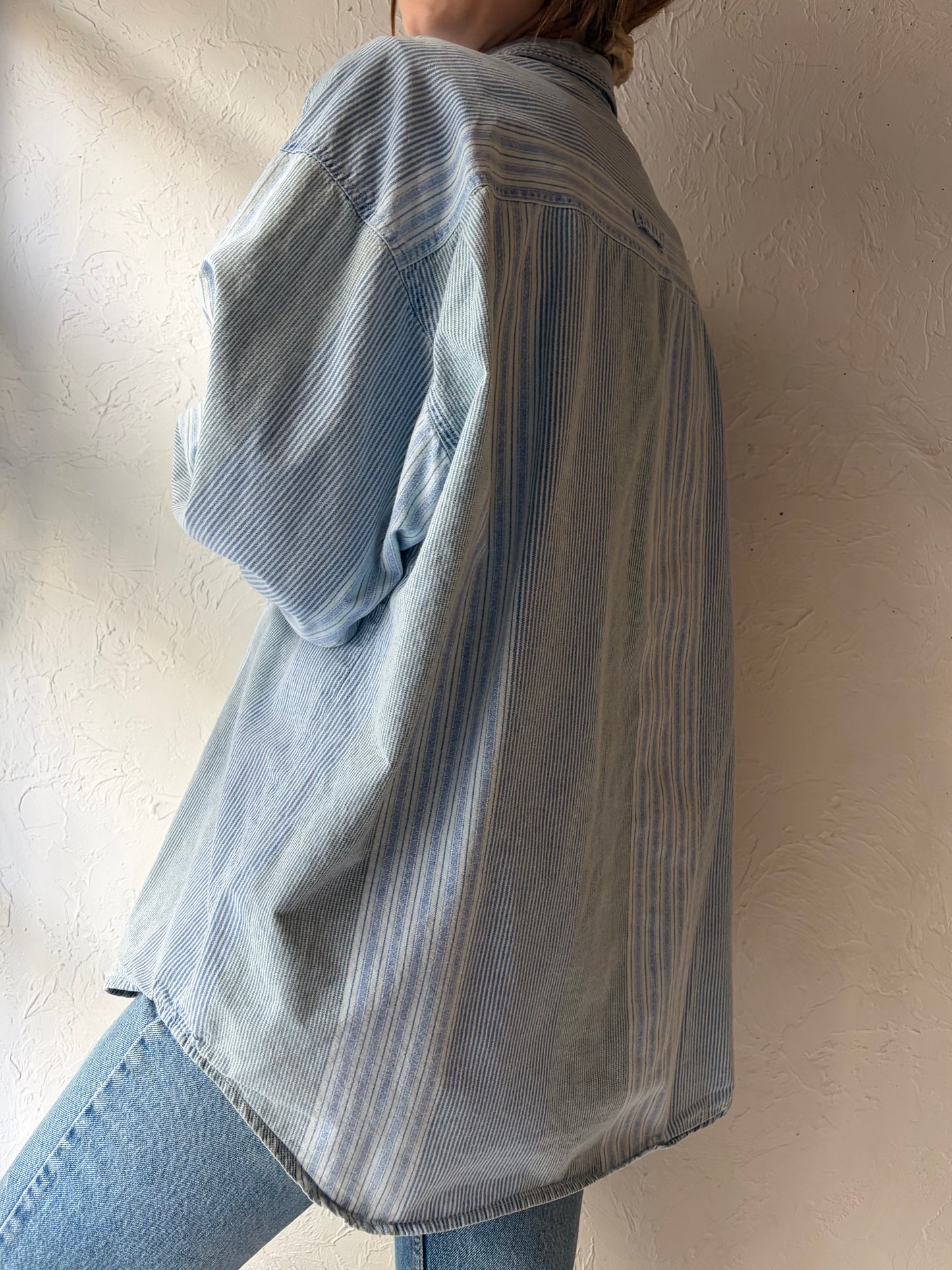 90s ‘Introspect’ Denim Shirt / XL