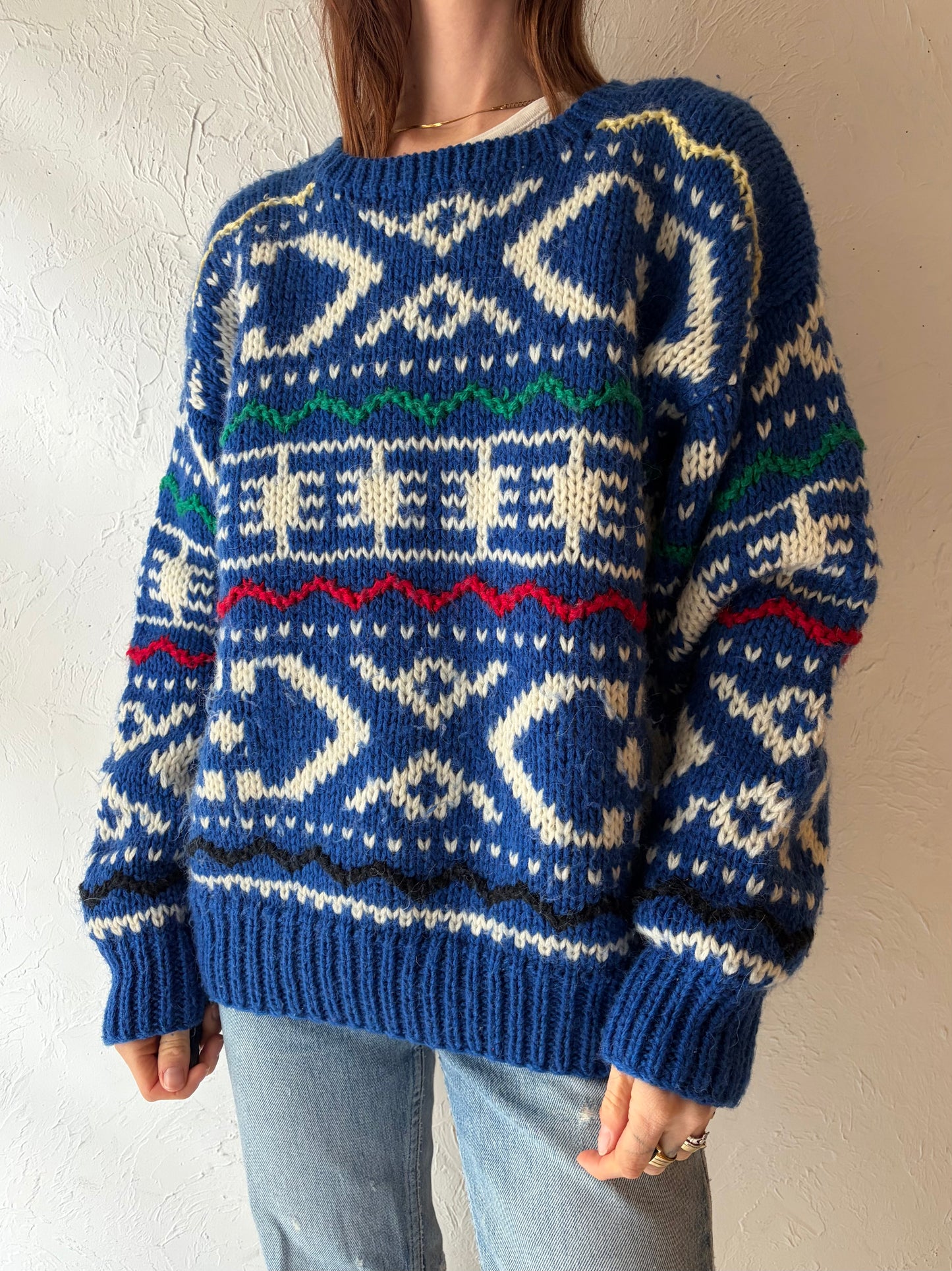 Vintage 'Gordon Pirie Scotte' Acrylic Wool Sweater / Large