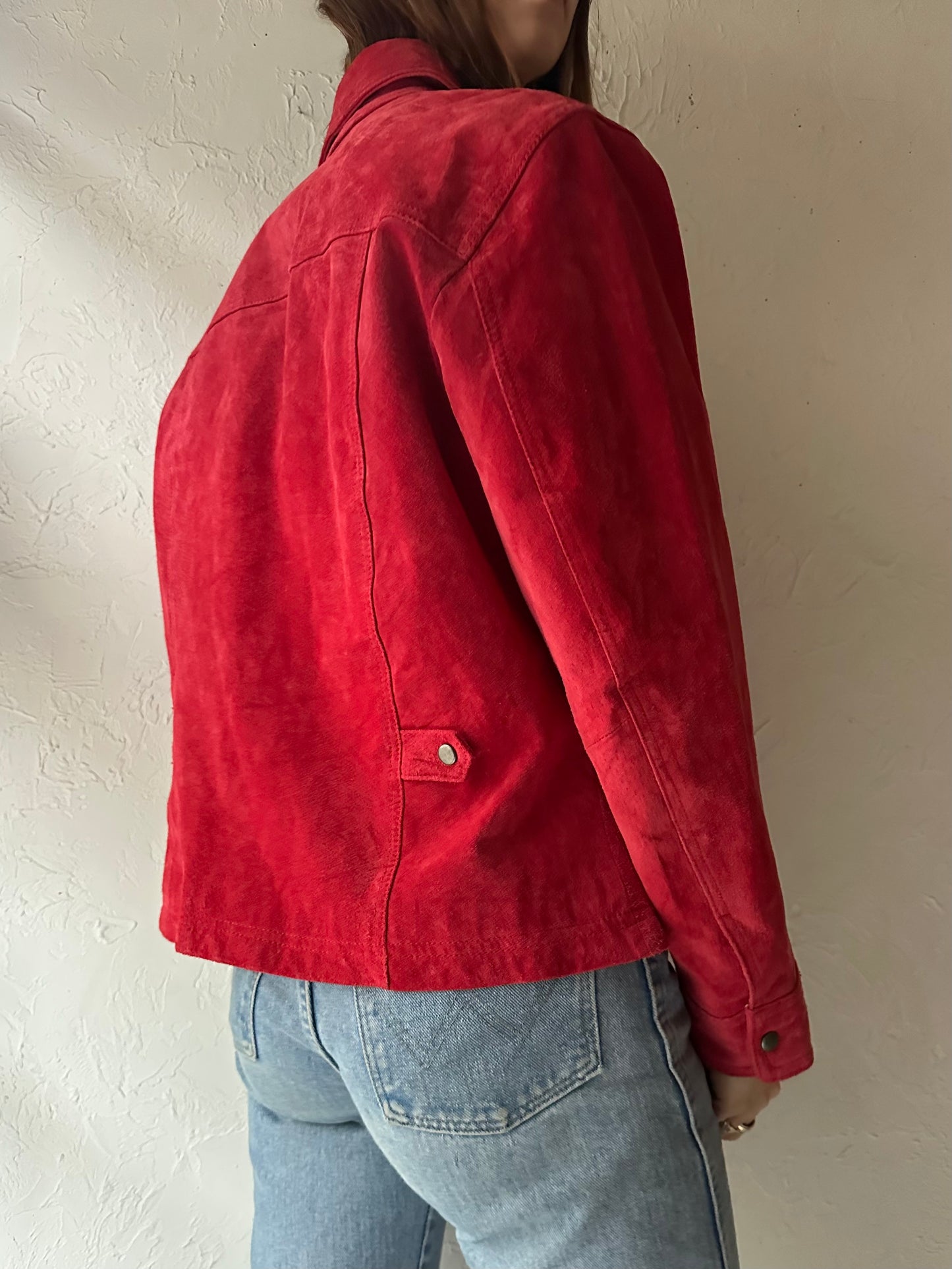 Y2k 'Coldwater Creek' Red Suede Jacket / Large