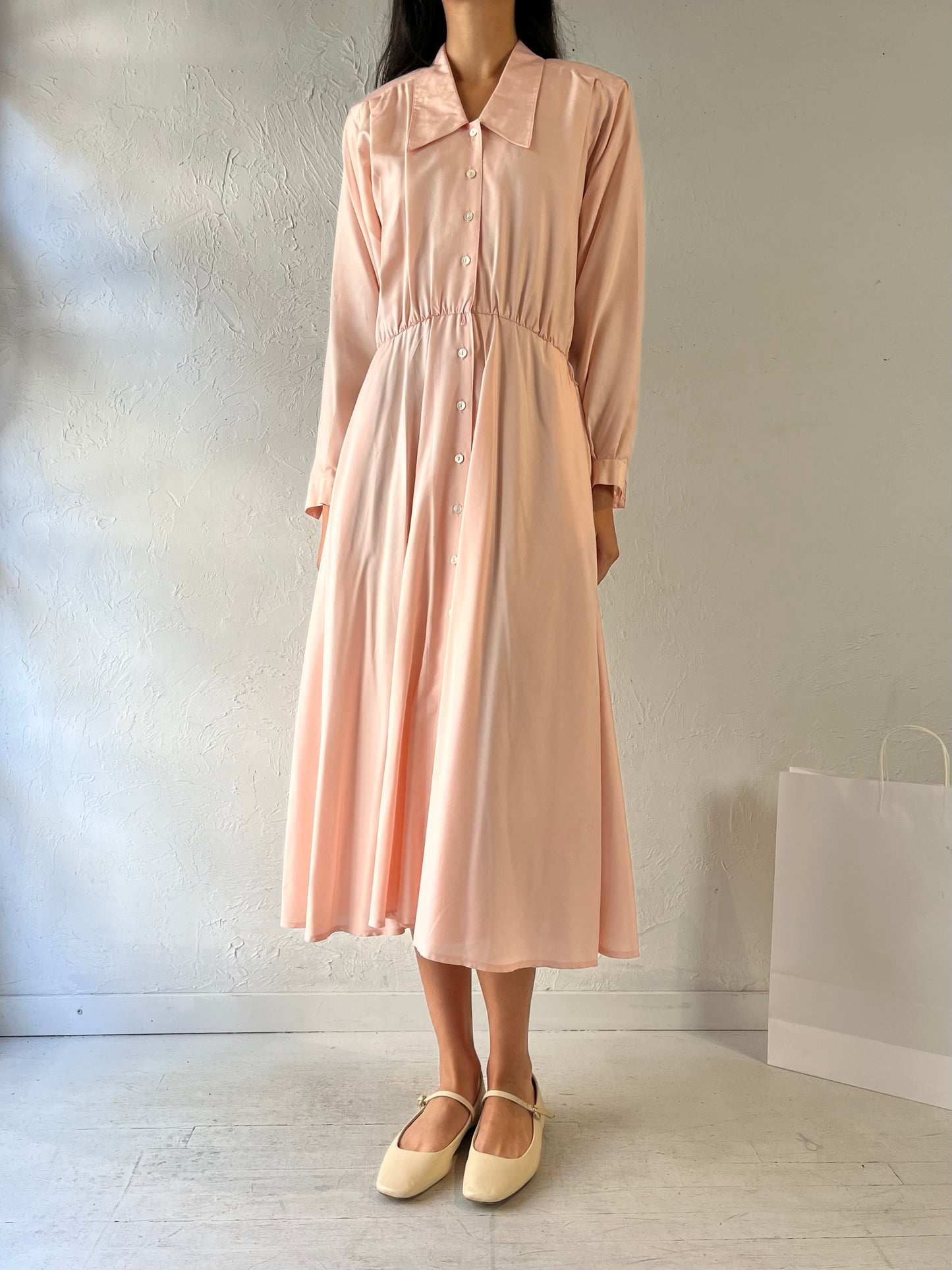 90s ‘Liz Claiborne’ Pale Pink Silk Dress / Small