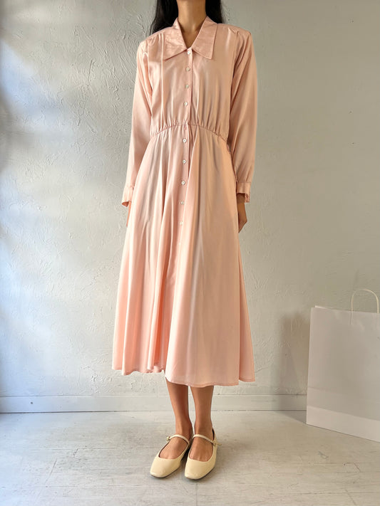 90s ‘Liz Claiborne’ Pale Pink Silk Dress / Small