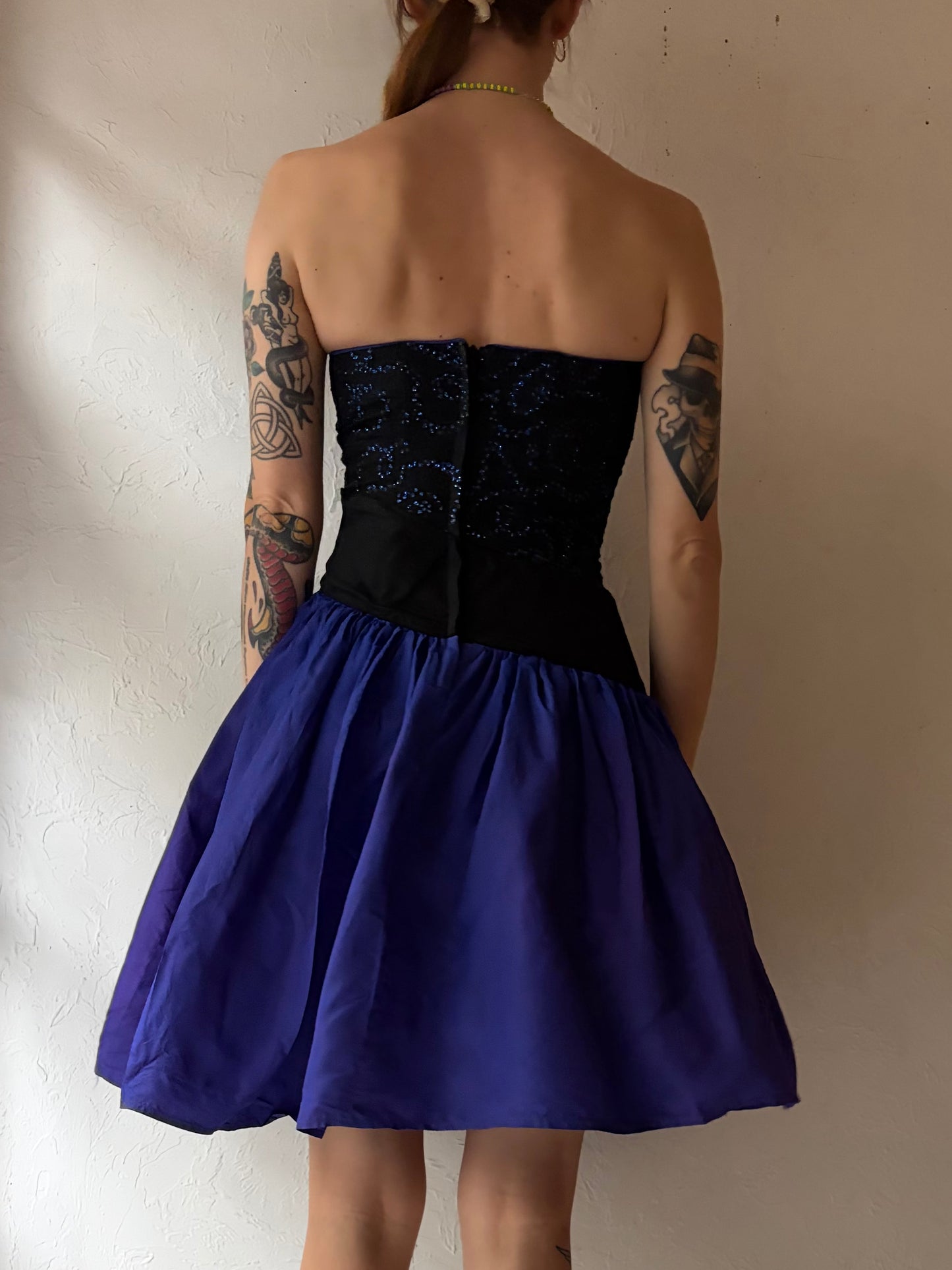 80s 'Gunne Sax' Strapless Formal Mini Dress / Small