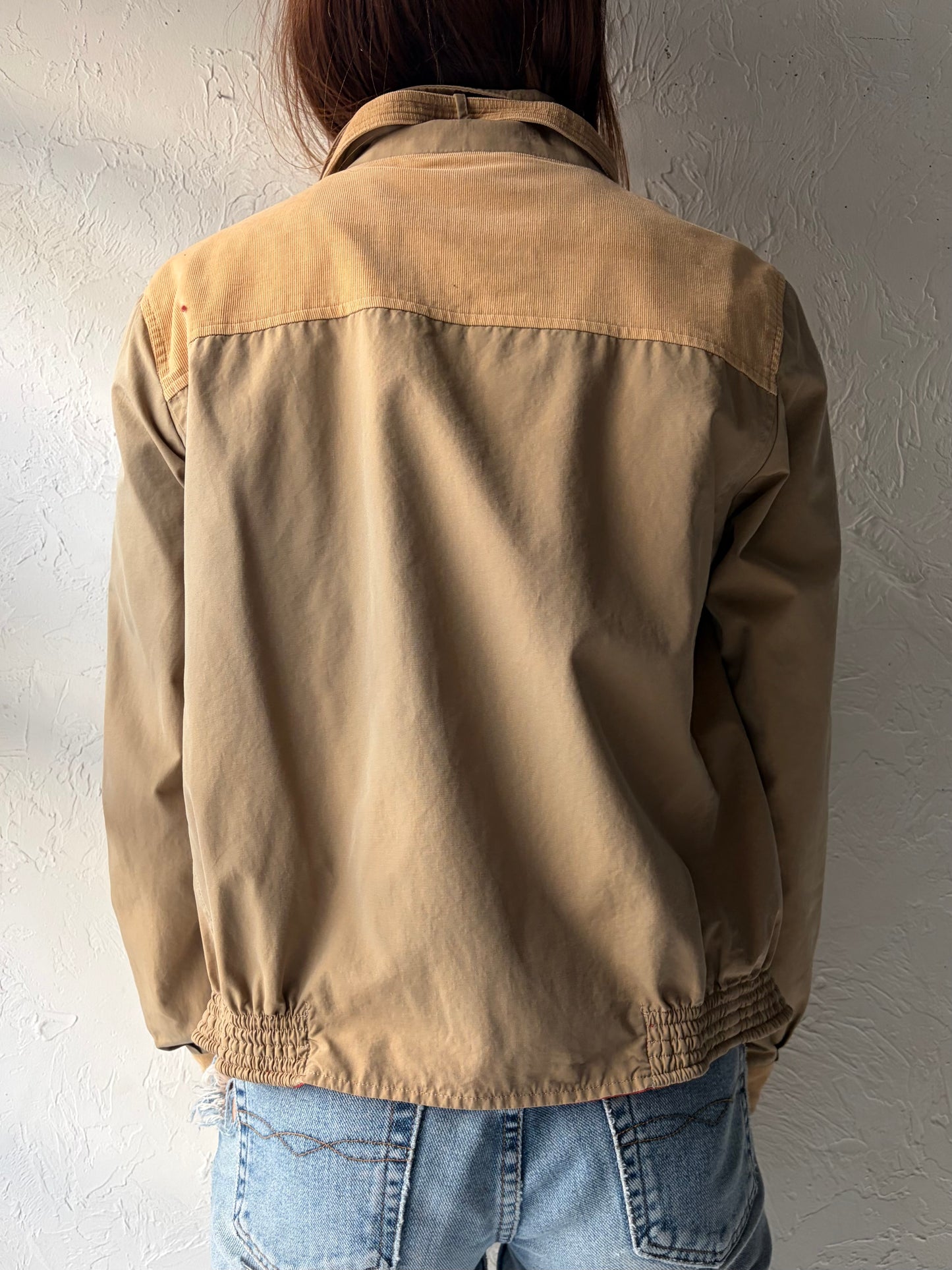 90s 'Invertere' Tan Lightweight Minimalist Workwear Jacket / Small