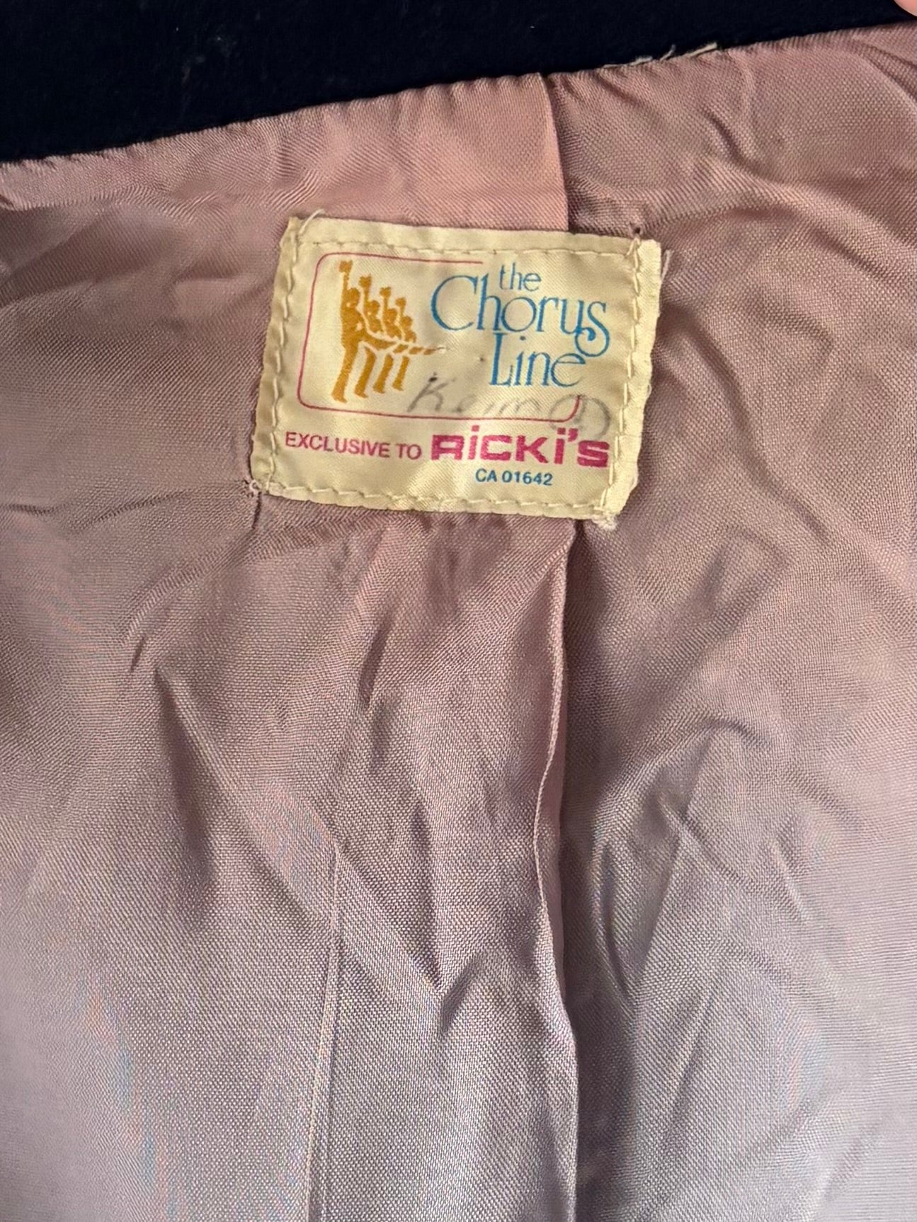 80s 'Chorus Line' Blue Two Tone Knit Winter Blazer Jacket / Medium