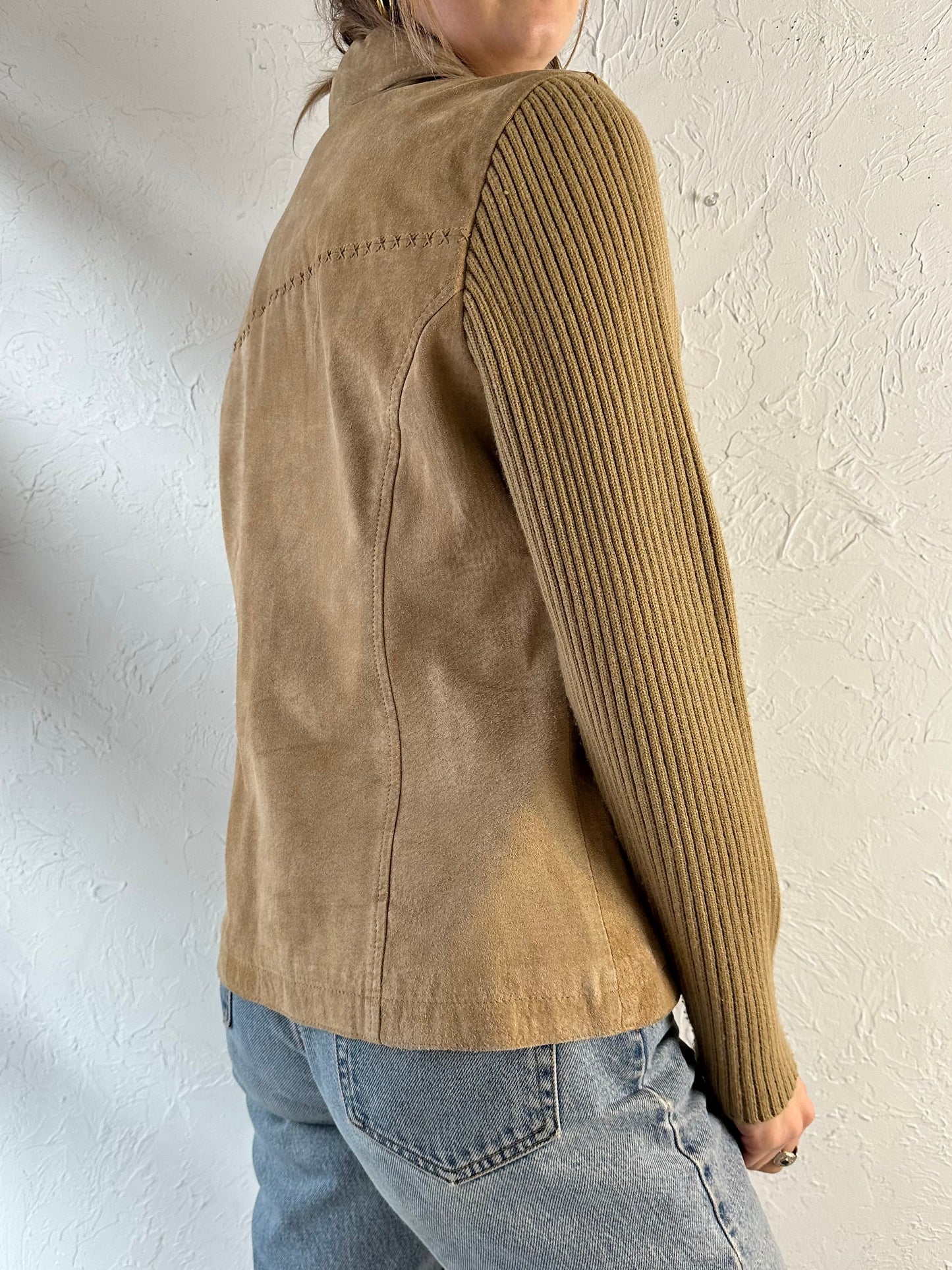 Y2k 'Live a Little' Suede Jacket / Medium