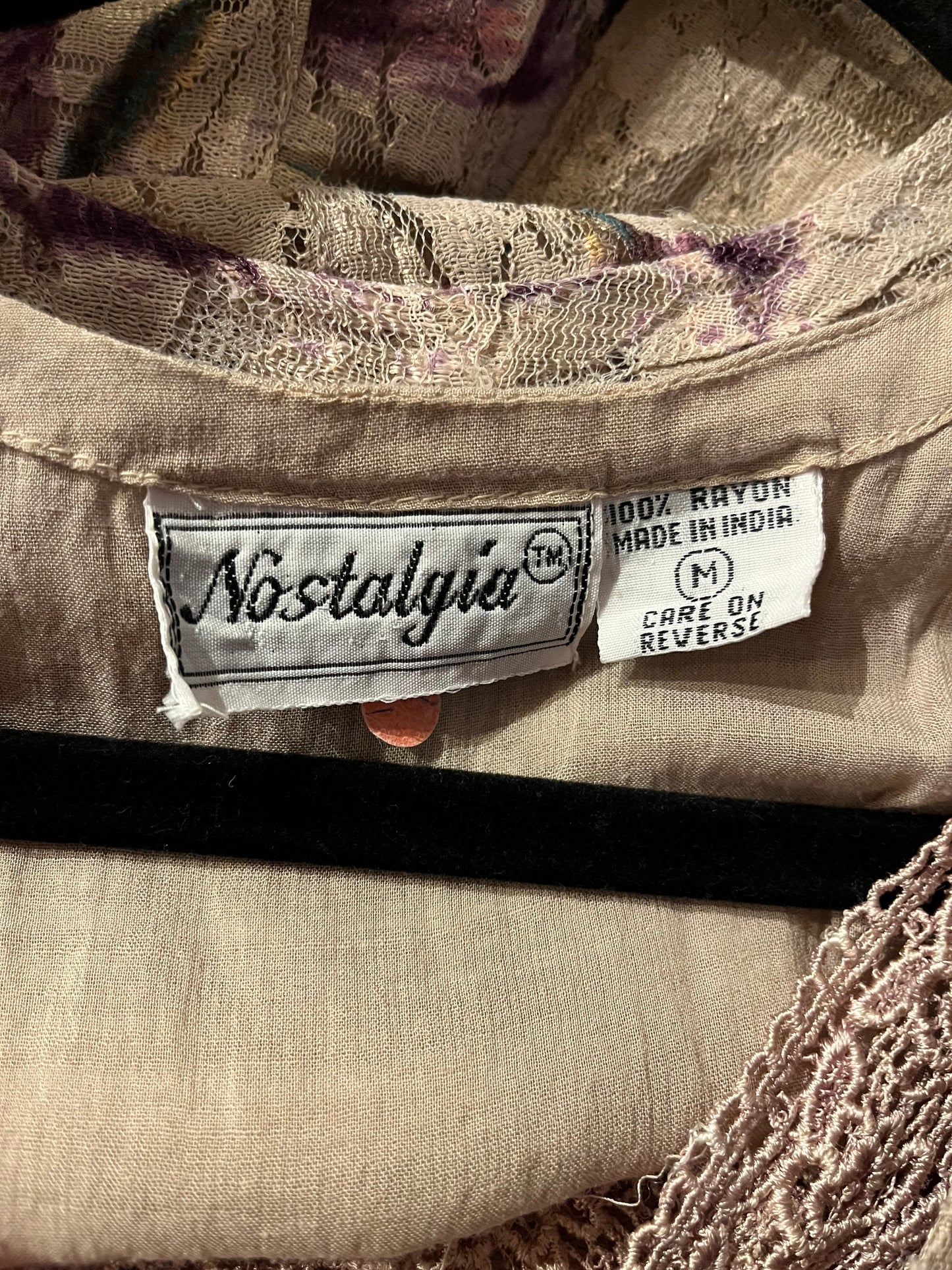 90s 'Nostalgia' Floral Lace Dress / Medium