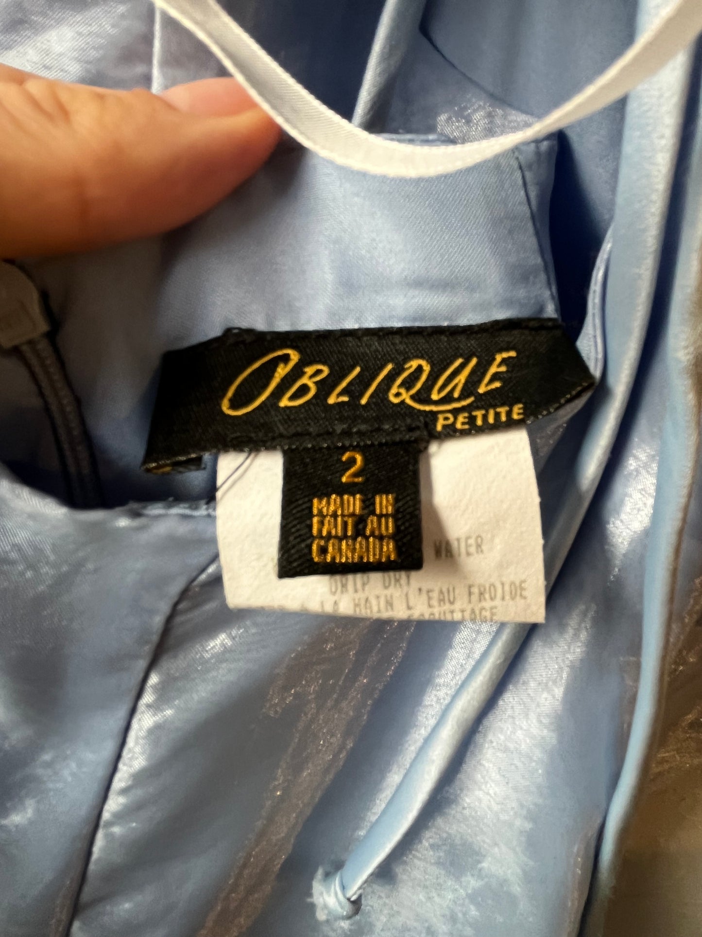 90s 'Oblique' Blue Formal Prom Dress / Small