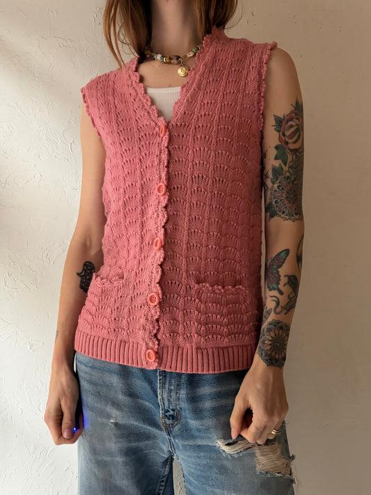 Vintage Hand knit Vest / Small