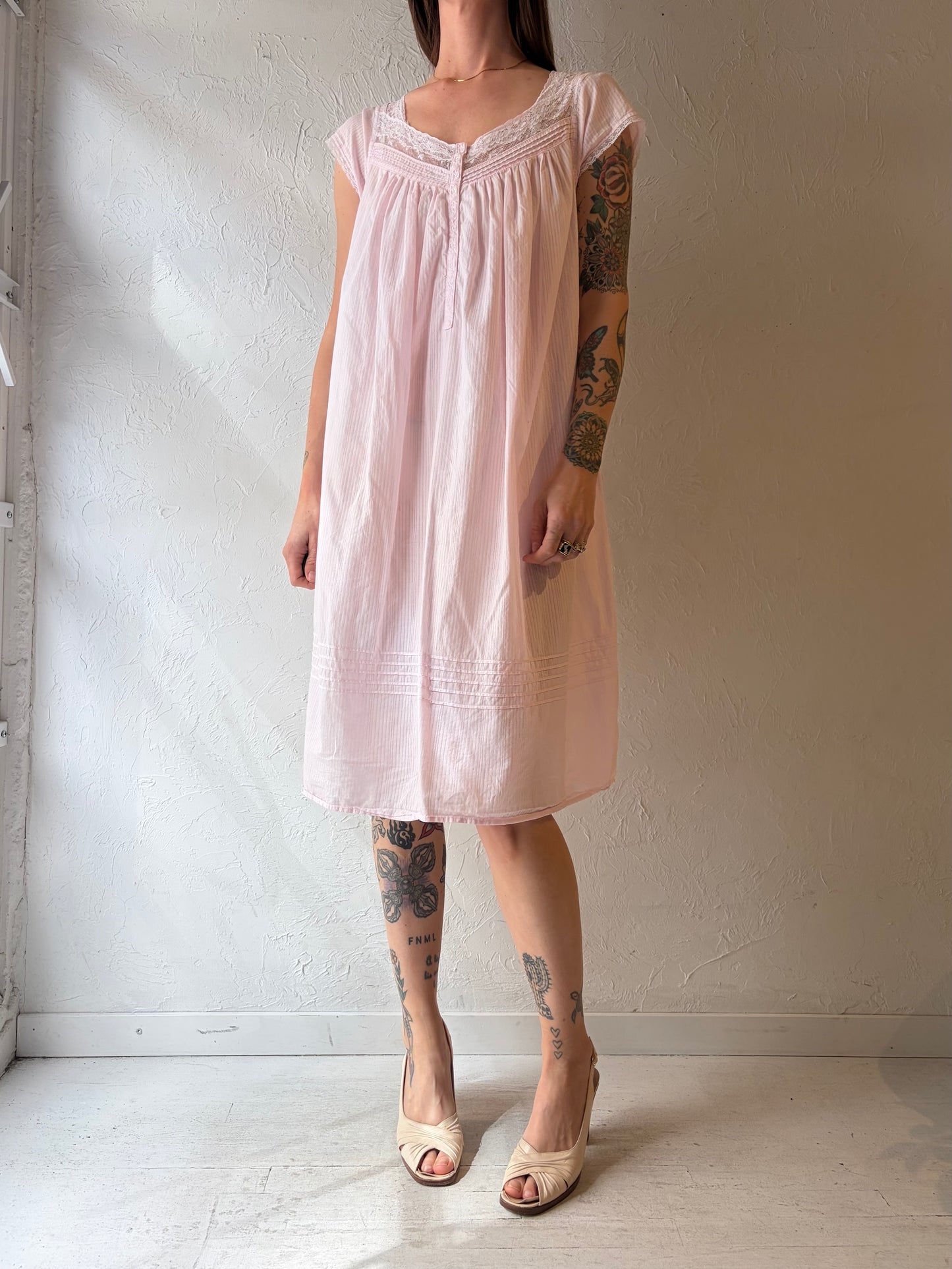 Y2k 'Eileen West' Pink Cottage Core Midi Dress / Medium