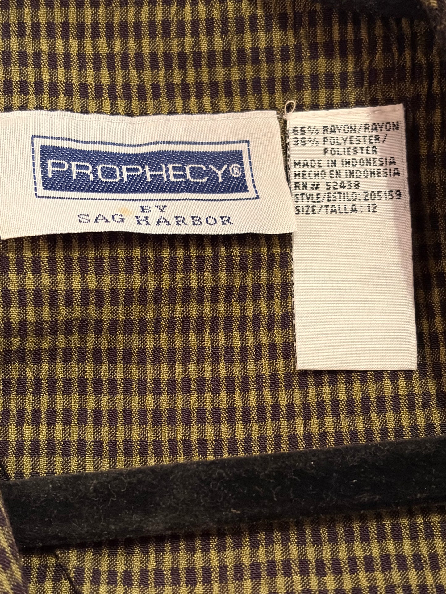 90s 'Sag Harbor' Green Gingham Suit Set / Medium