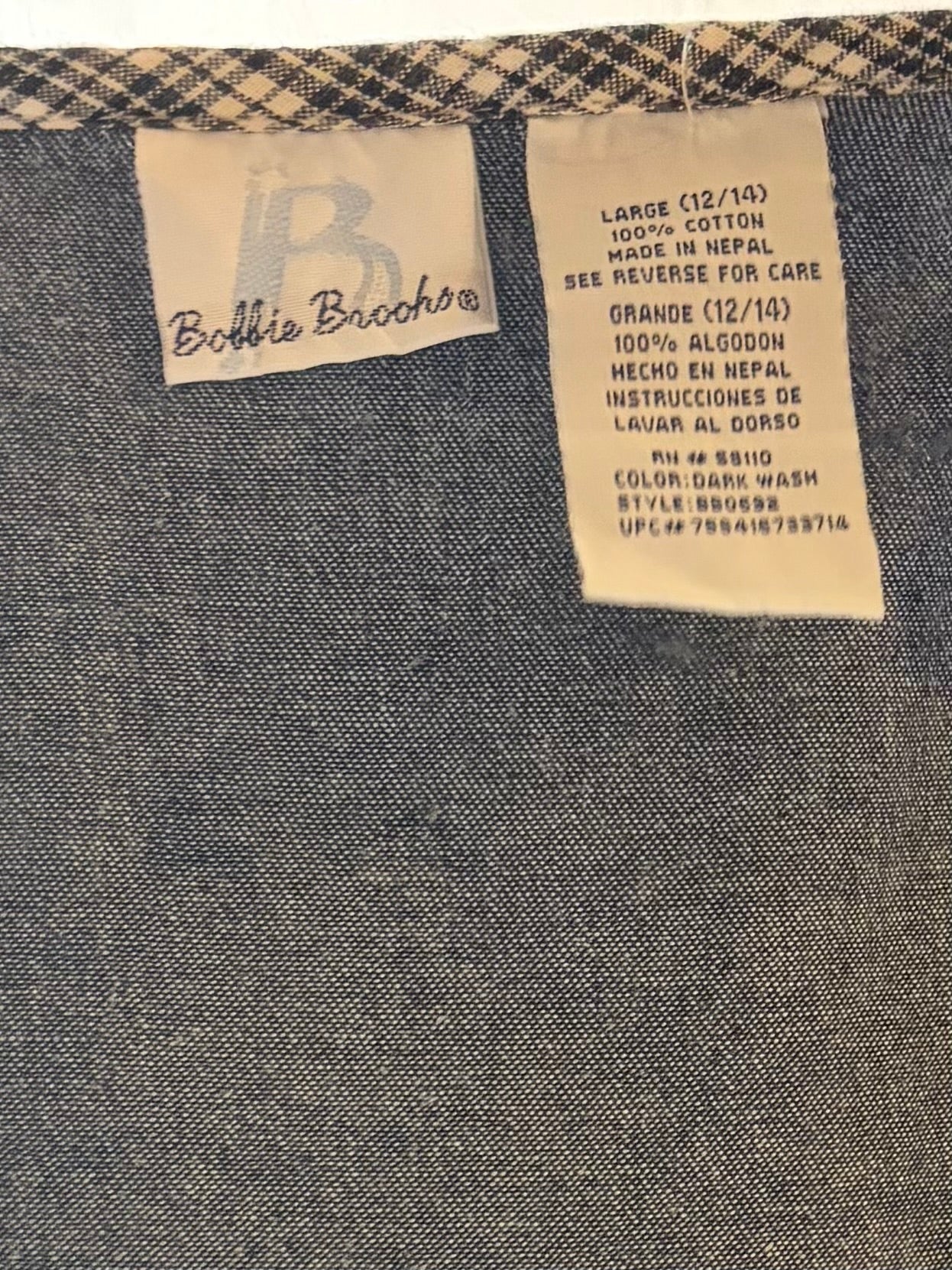 90s 'Bobbie Brooks' Denim Maxi Dress / Large
