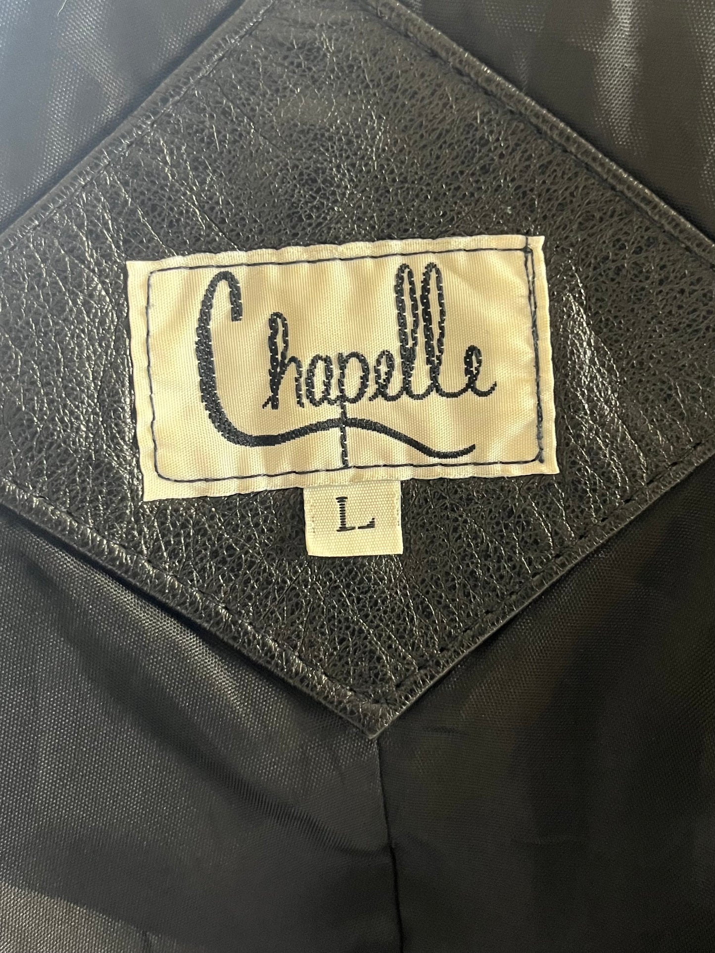 80s 'Chapelle' Black Leather Jacket / Medium