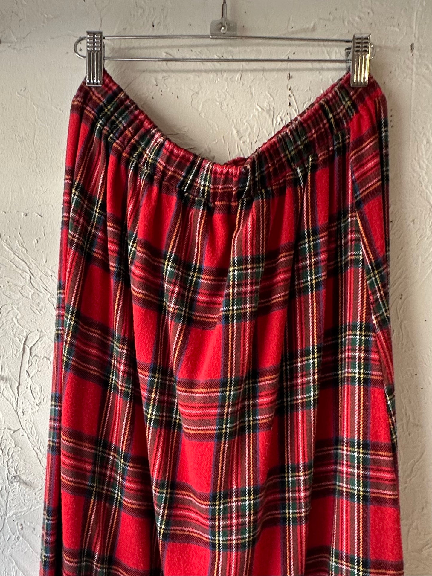90s Plaid Flannel Maxi Skirt / Medium