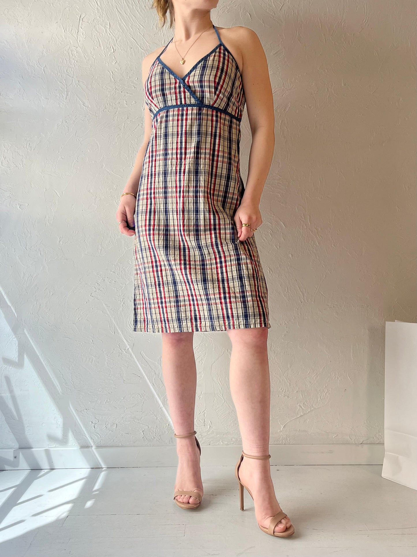 Y2k 'Tommy' Plaid Halter Dress / Small