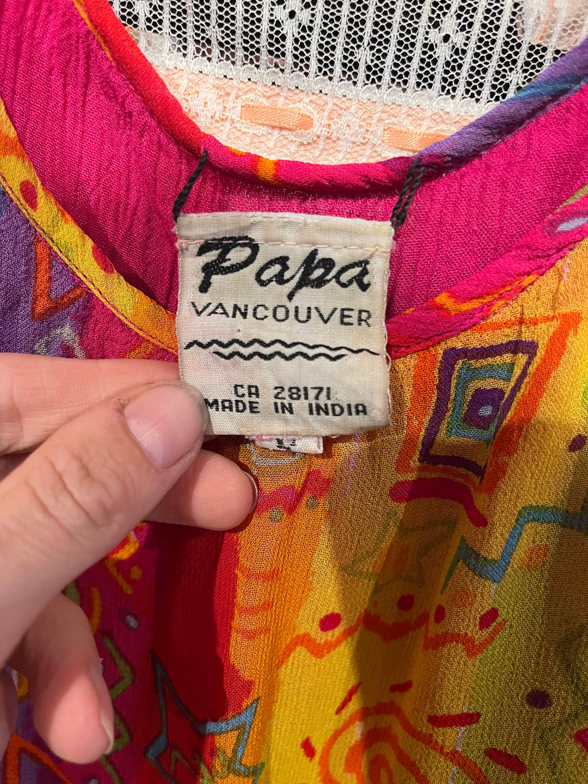 90s 'Papa' Rainbow Rayon Hippie Maxi Dress / Large
