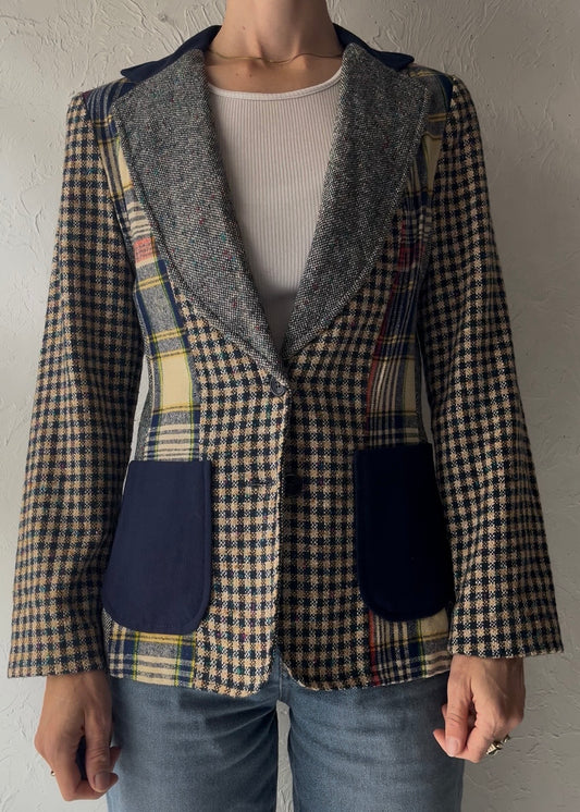 70s 'Young Timers' Knit Blazer Jacket / Small