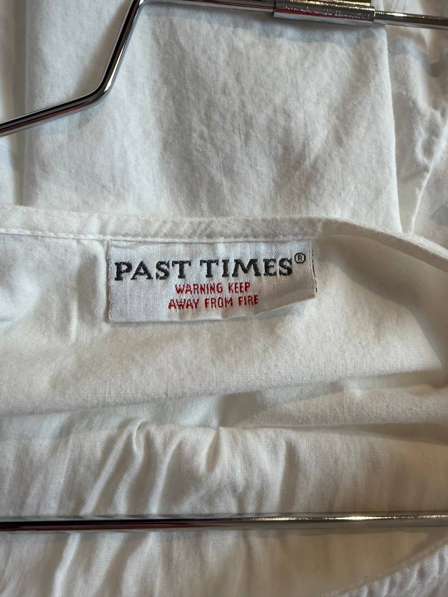 90s 'Past Times' White Cotton Maxi Dress /  Medium