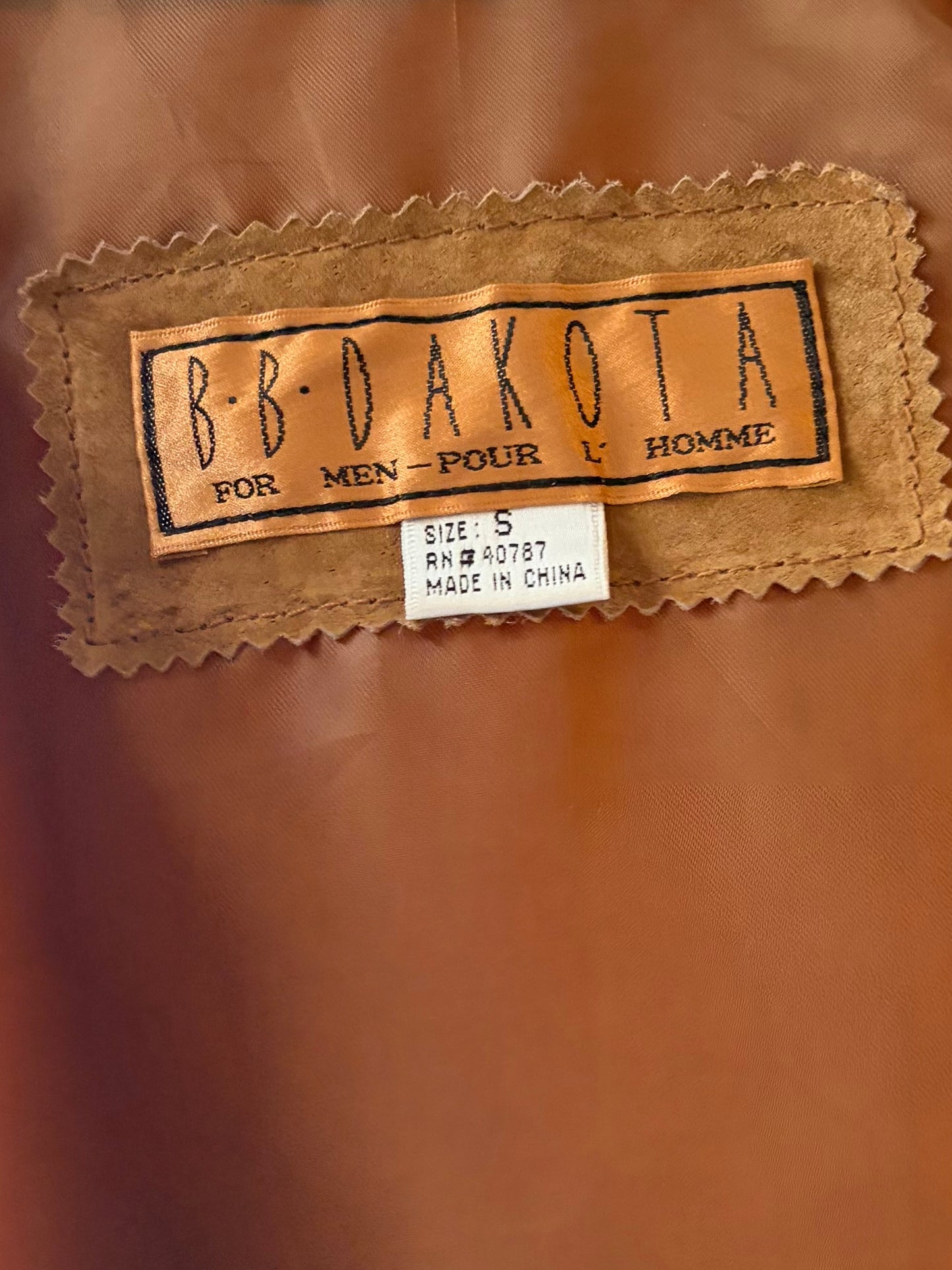 Vintage 'BB Dakota' Brown Suede Leather Light Weight Western Vest / Small