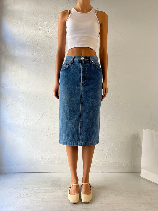 90s ‘Ralph Lauren’ Denim Pencil Skirt / Union Made / Small